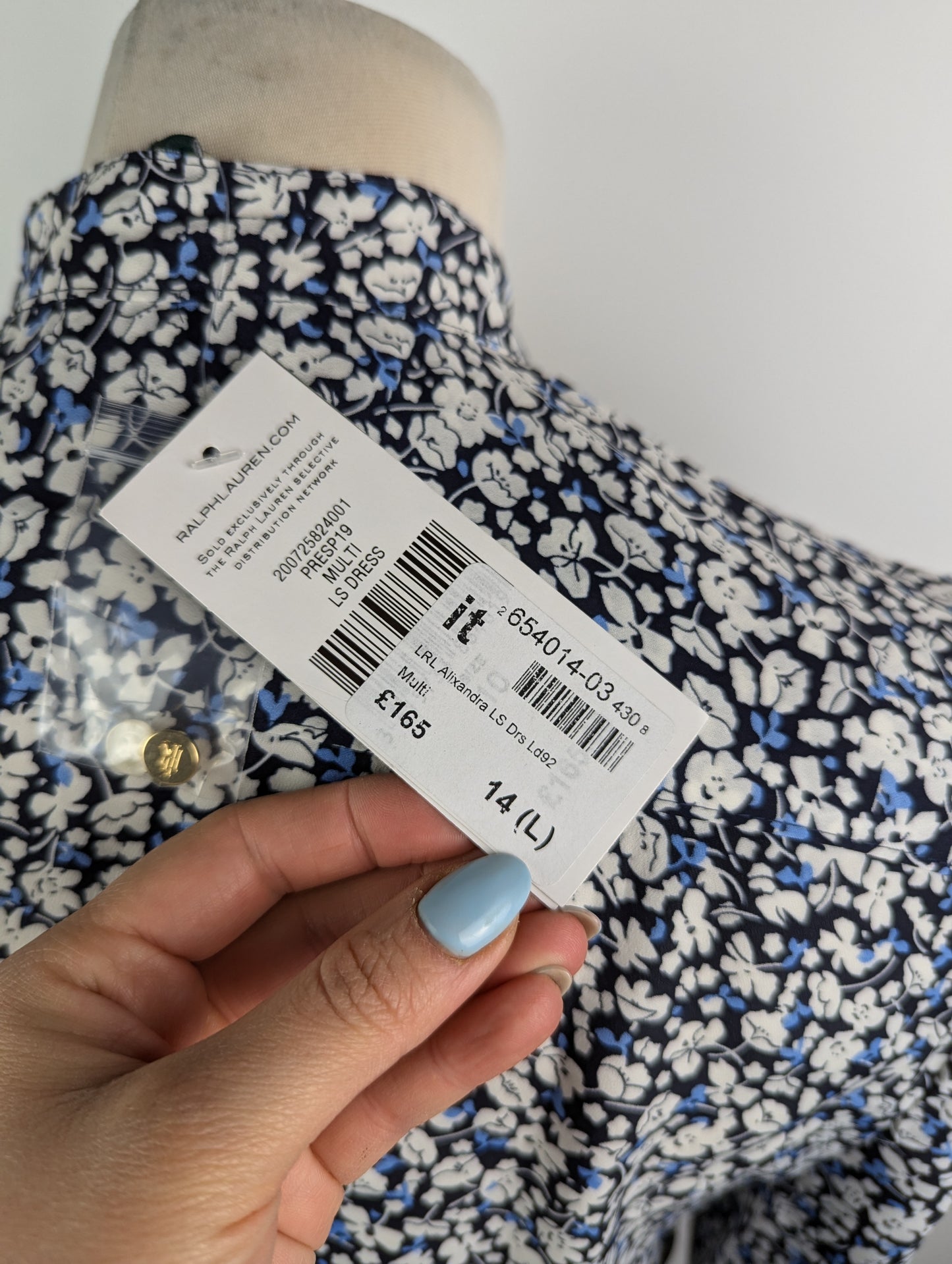 Lauren Ralph Lauren Alexandra 3/4 sleeve casual dress - Black / Blue