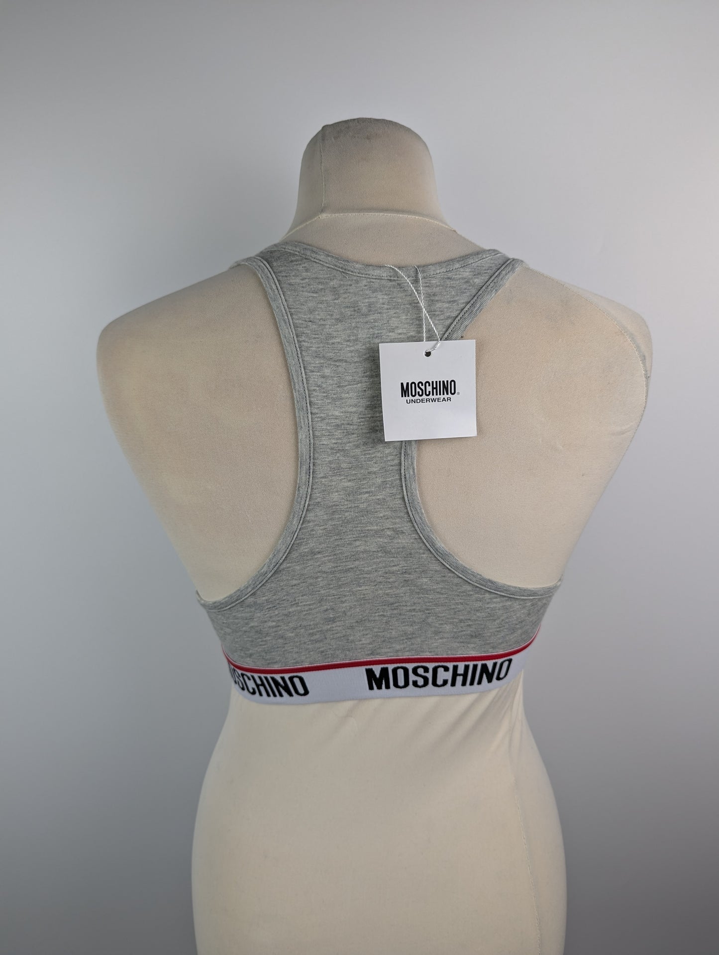Moschino Core Logo-Hem Sports Bra - Grey
