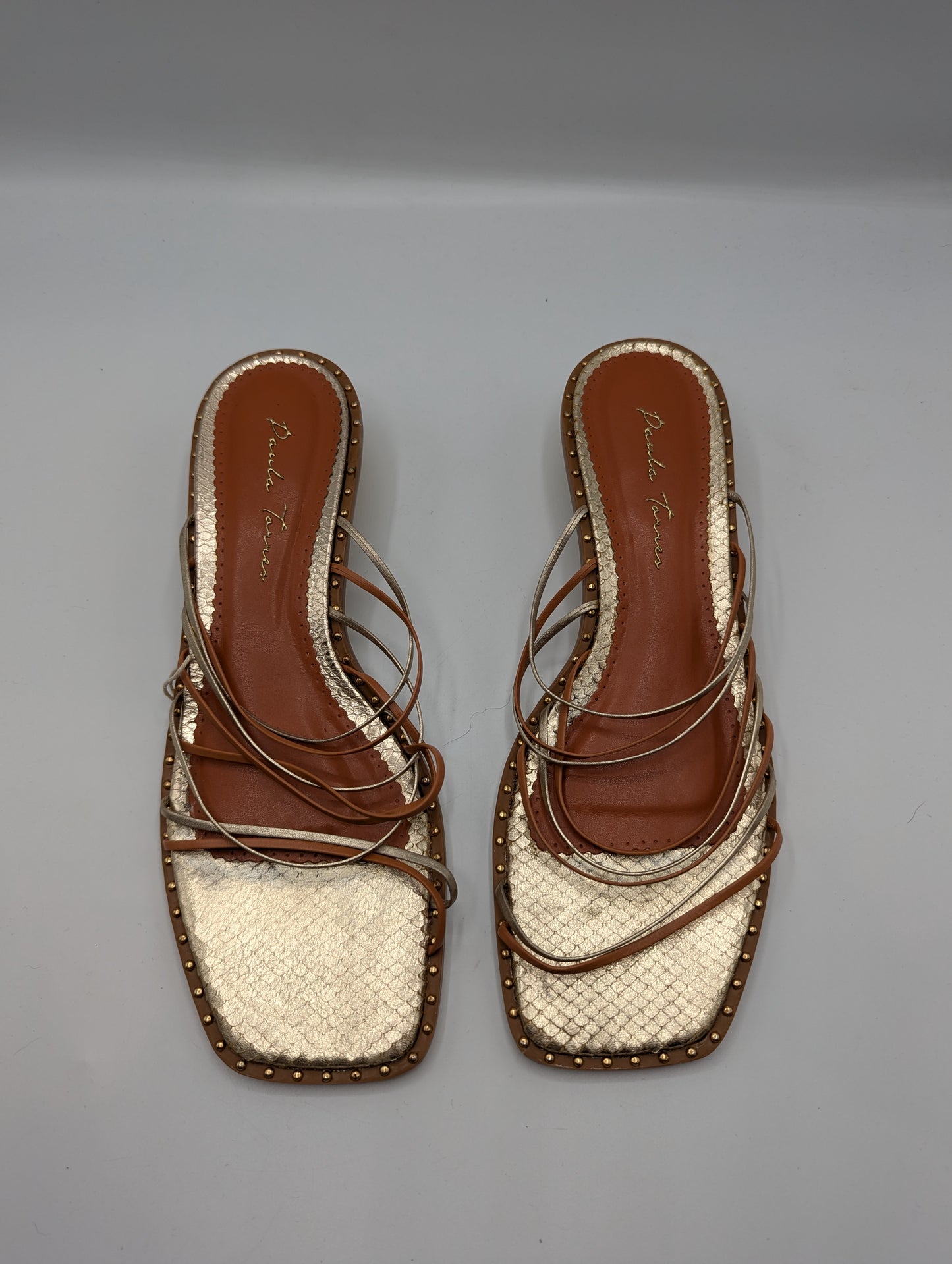 Paula Torres Mule Womens Sandals - Brown / Gold