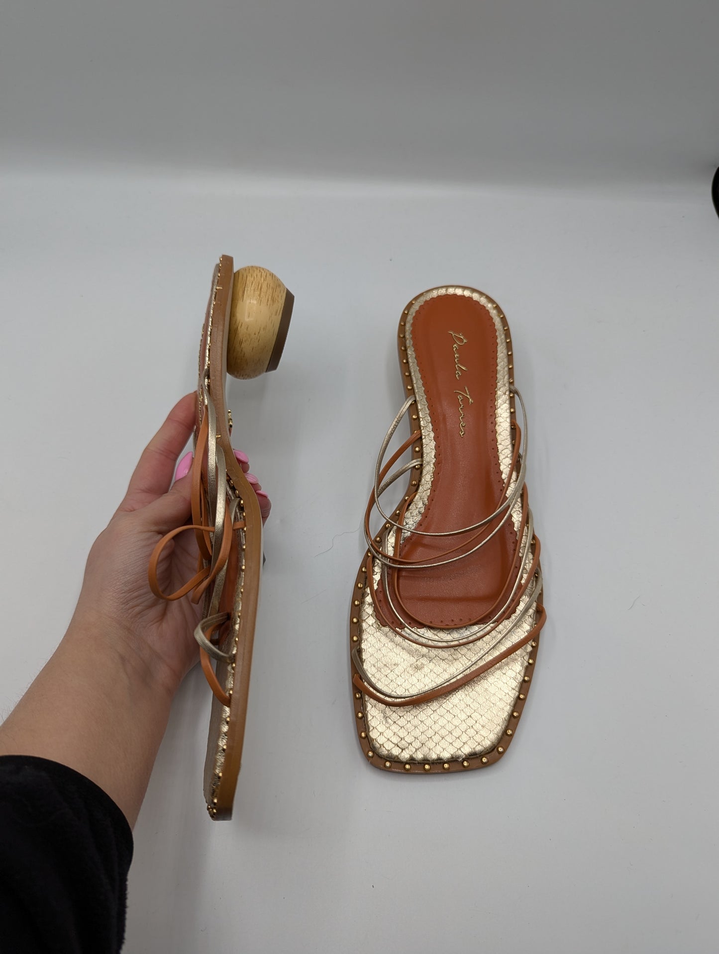 Paula Torres Mule Womens Sandals - Brown / Gold