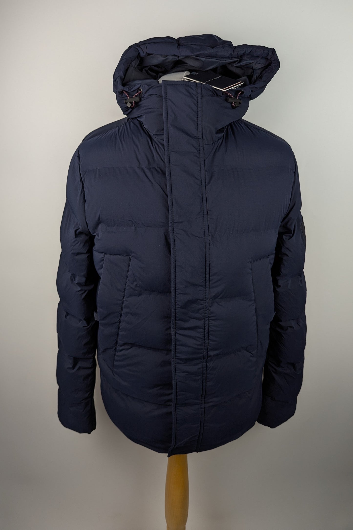 Tommy Hilfiger Padded Hooded Stretch Bomber Jacket - Blue