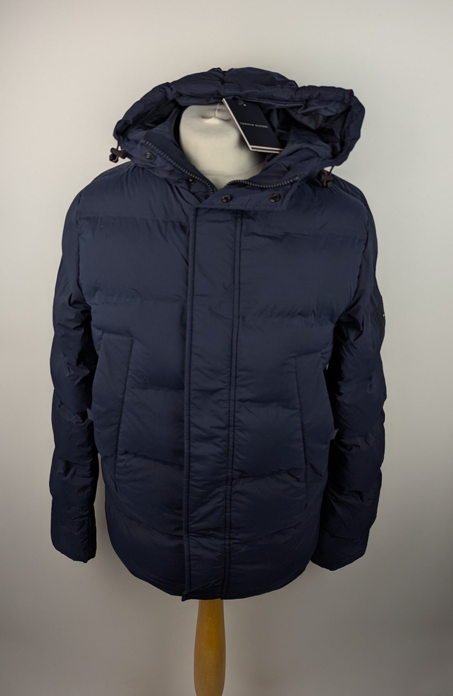 Tommy Hilfiger Padded Hooded Stretch Bomber Jacket - Blue