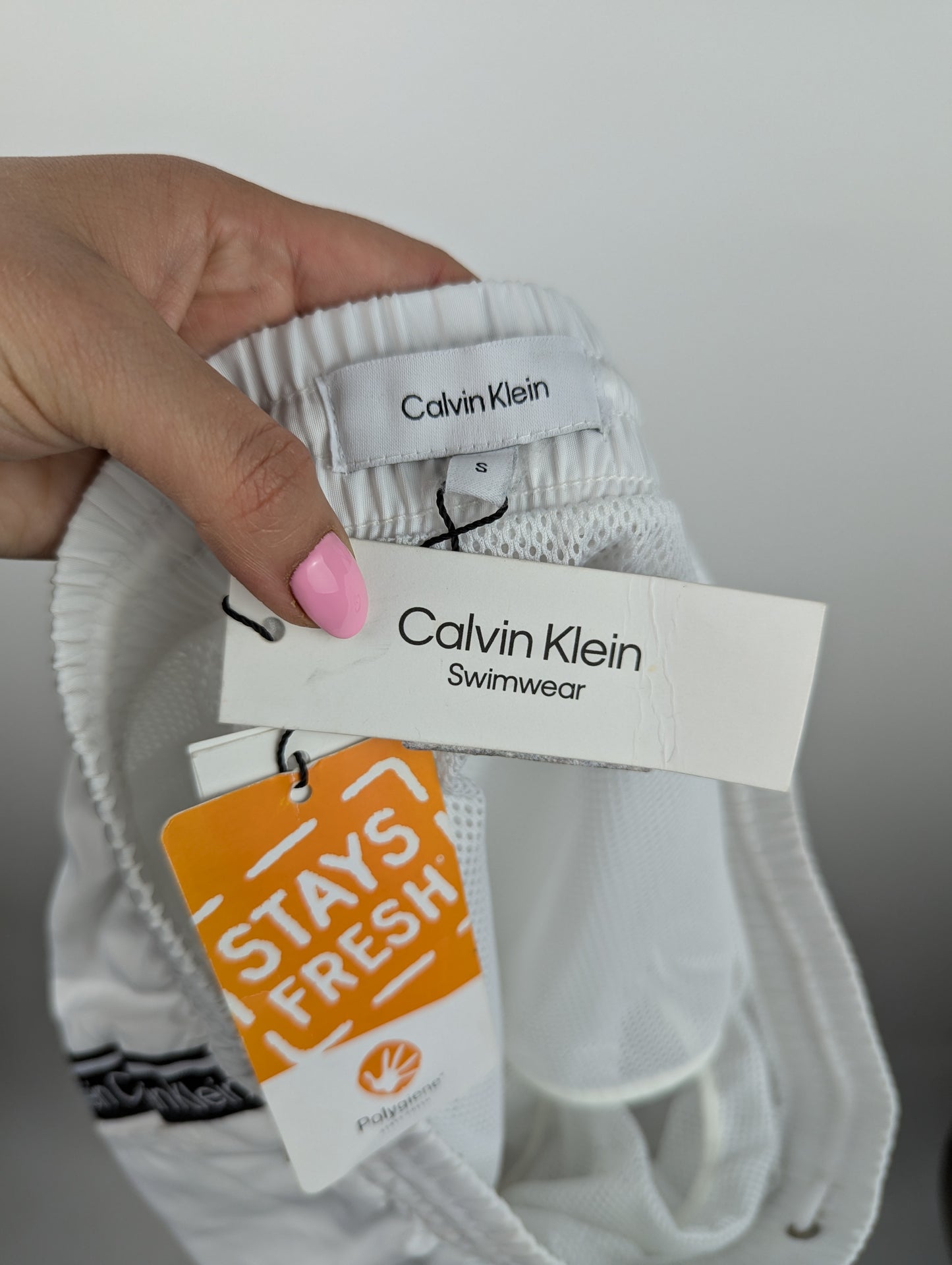 Calvin Klein Tape Swim Shorts Mens - White