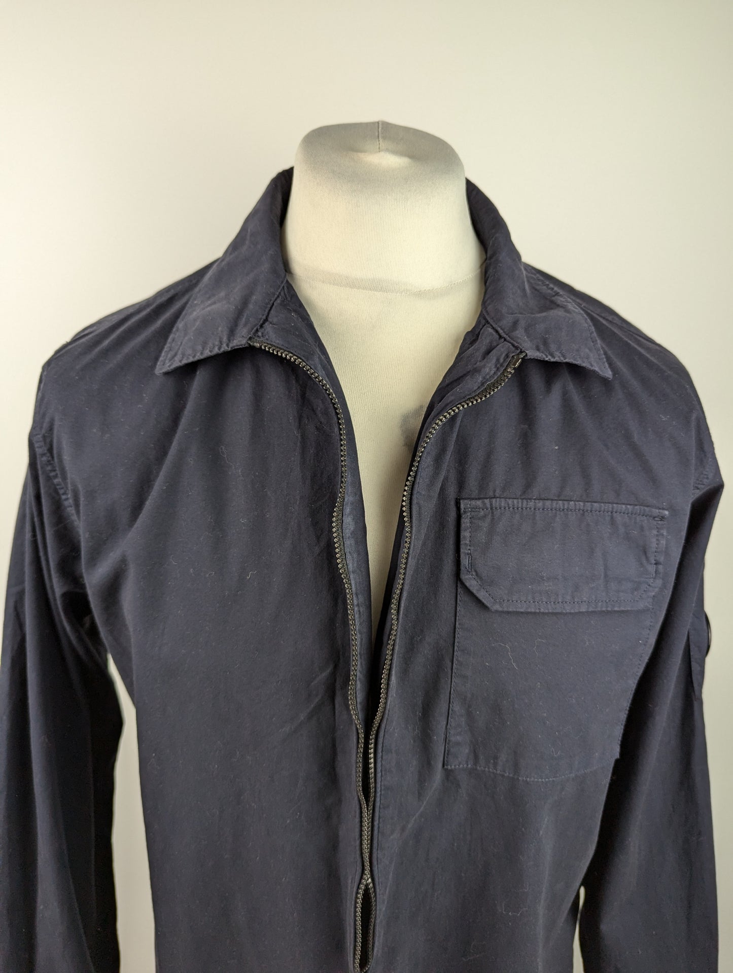 CP COMPANY Mens Zipped Overshirt - Navy Blue