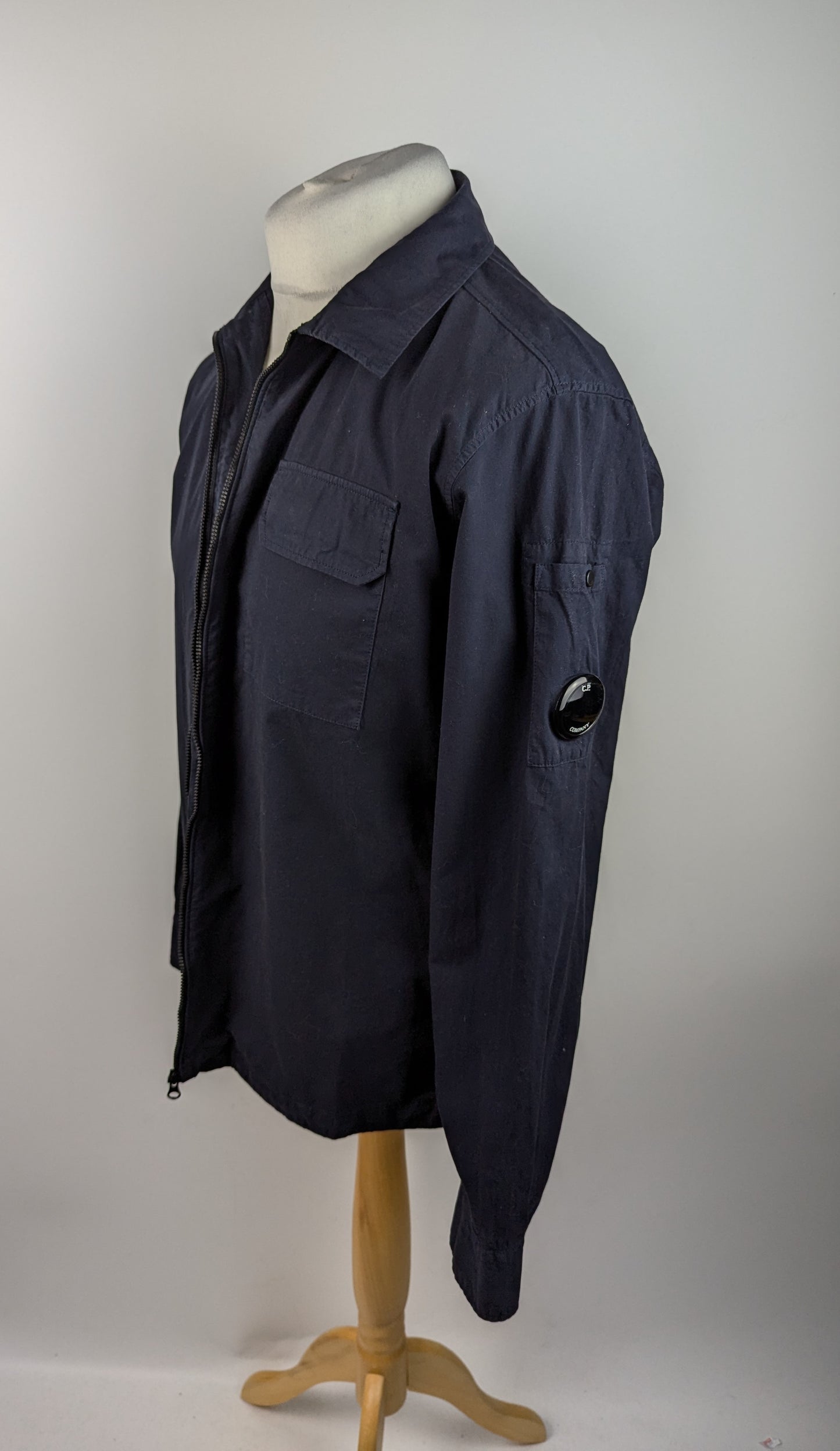 CP COMPANY Mens Zipped Overshirt - Navy Blue