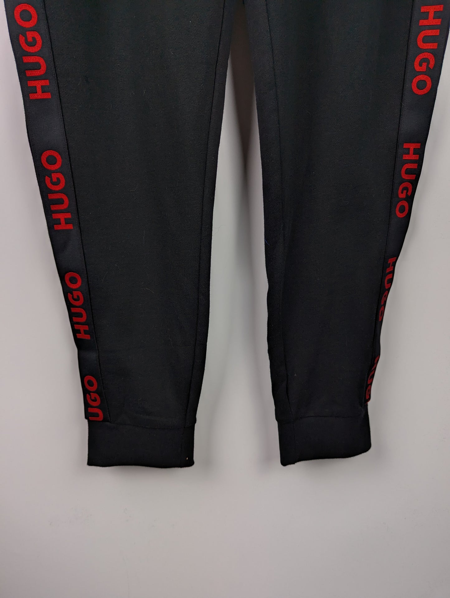 Hugo Mens Sporty Tapered Jogging Bottoms - Black / Red