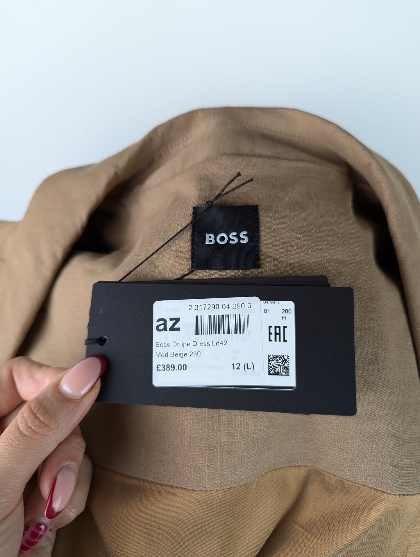 BOSS Drupe Womens Shift dress - Beige