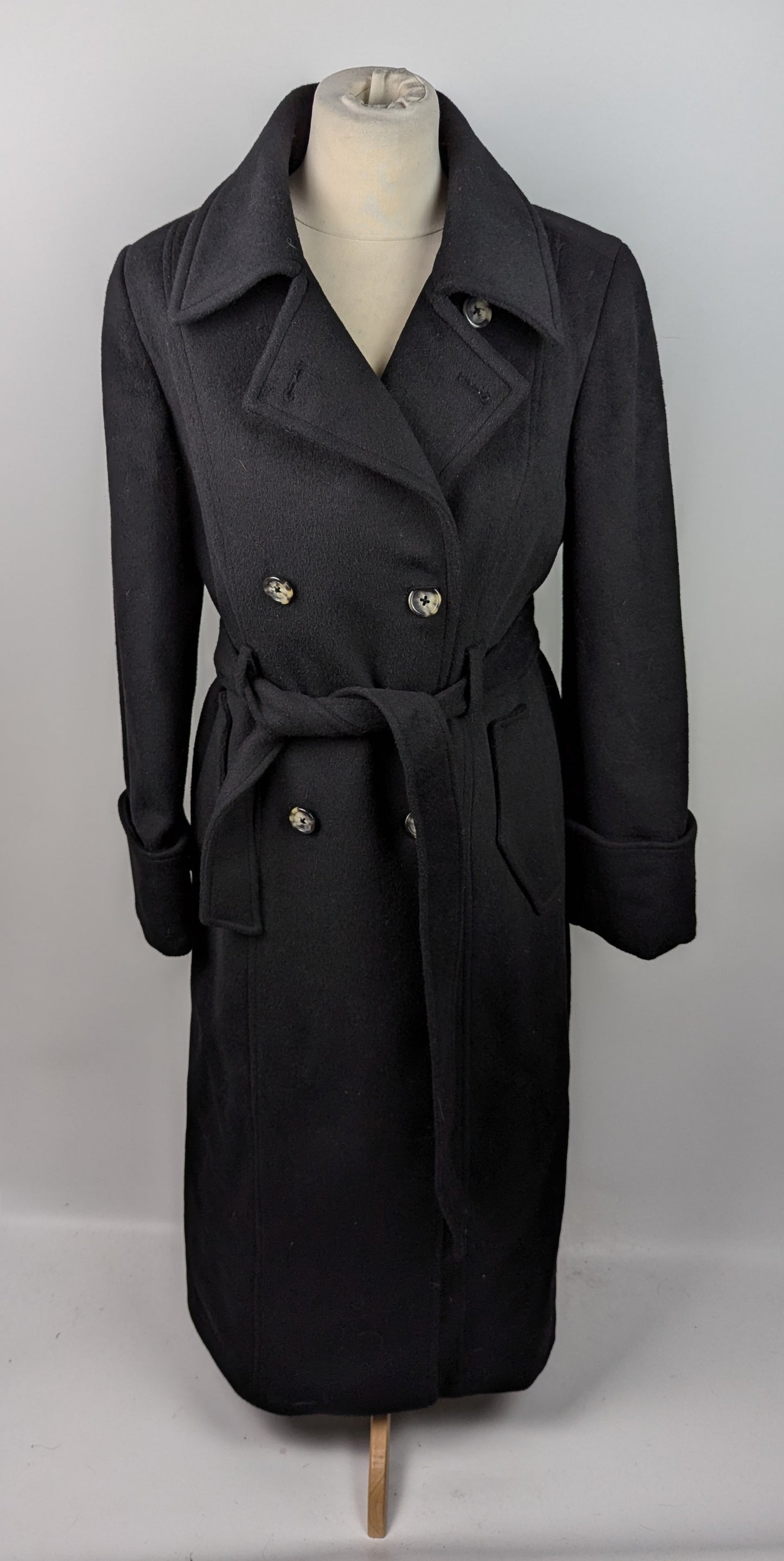 DKNY Womens Wool Coat - Black