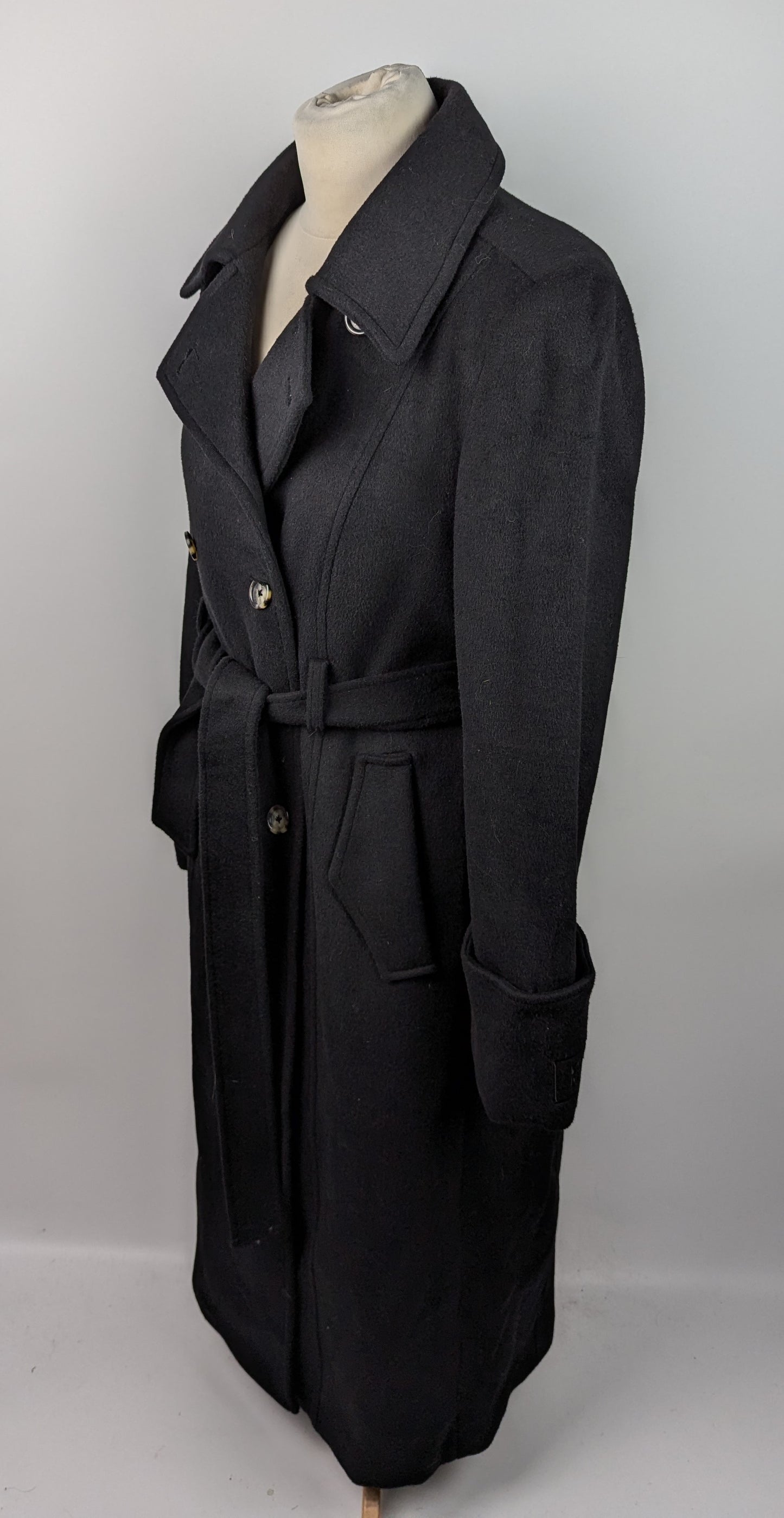 DKNY Womens Wool Coat - Black