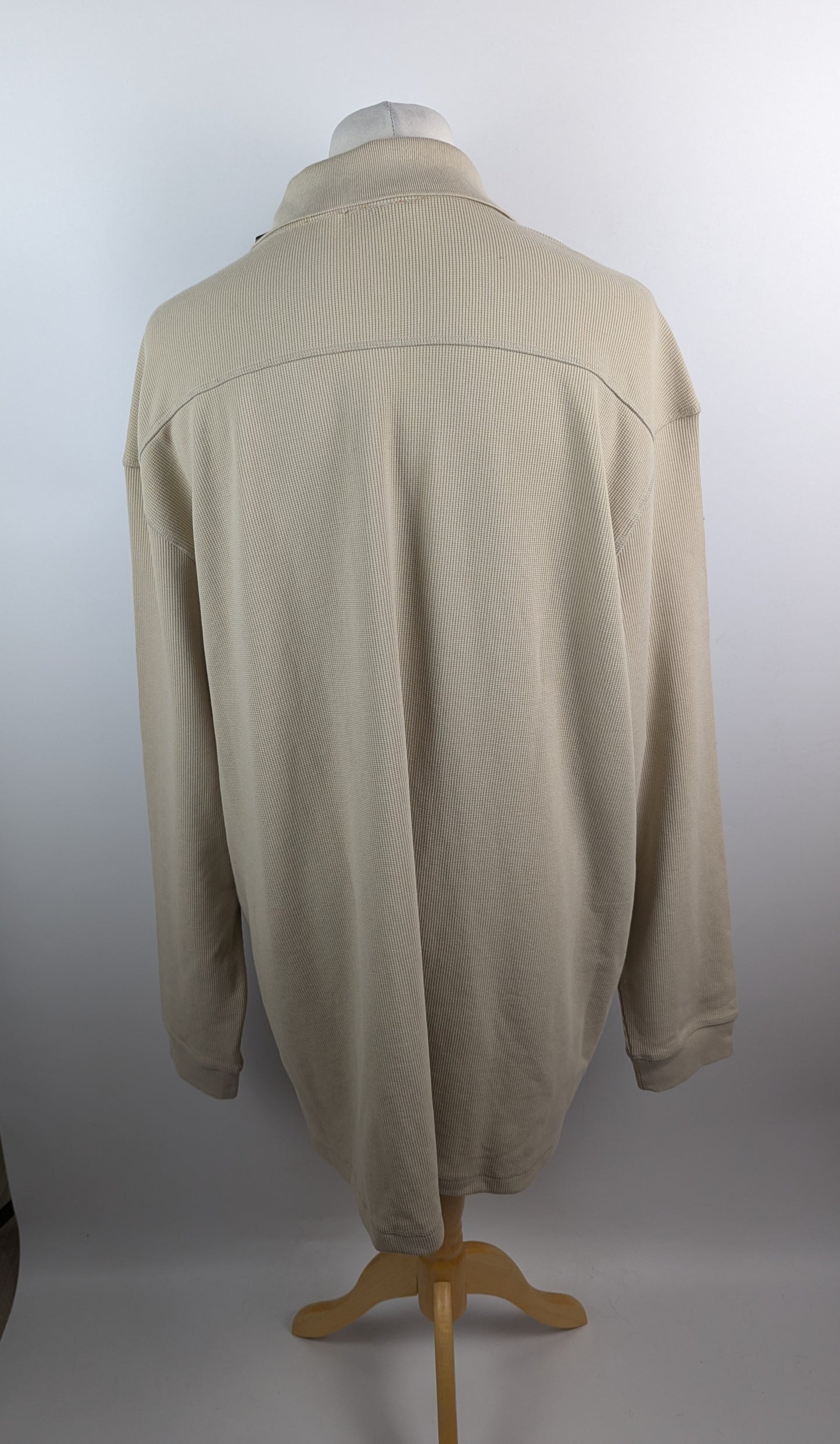 Boss Mens Petempestolong Long Sleeve Polo - Light Beige