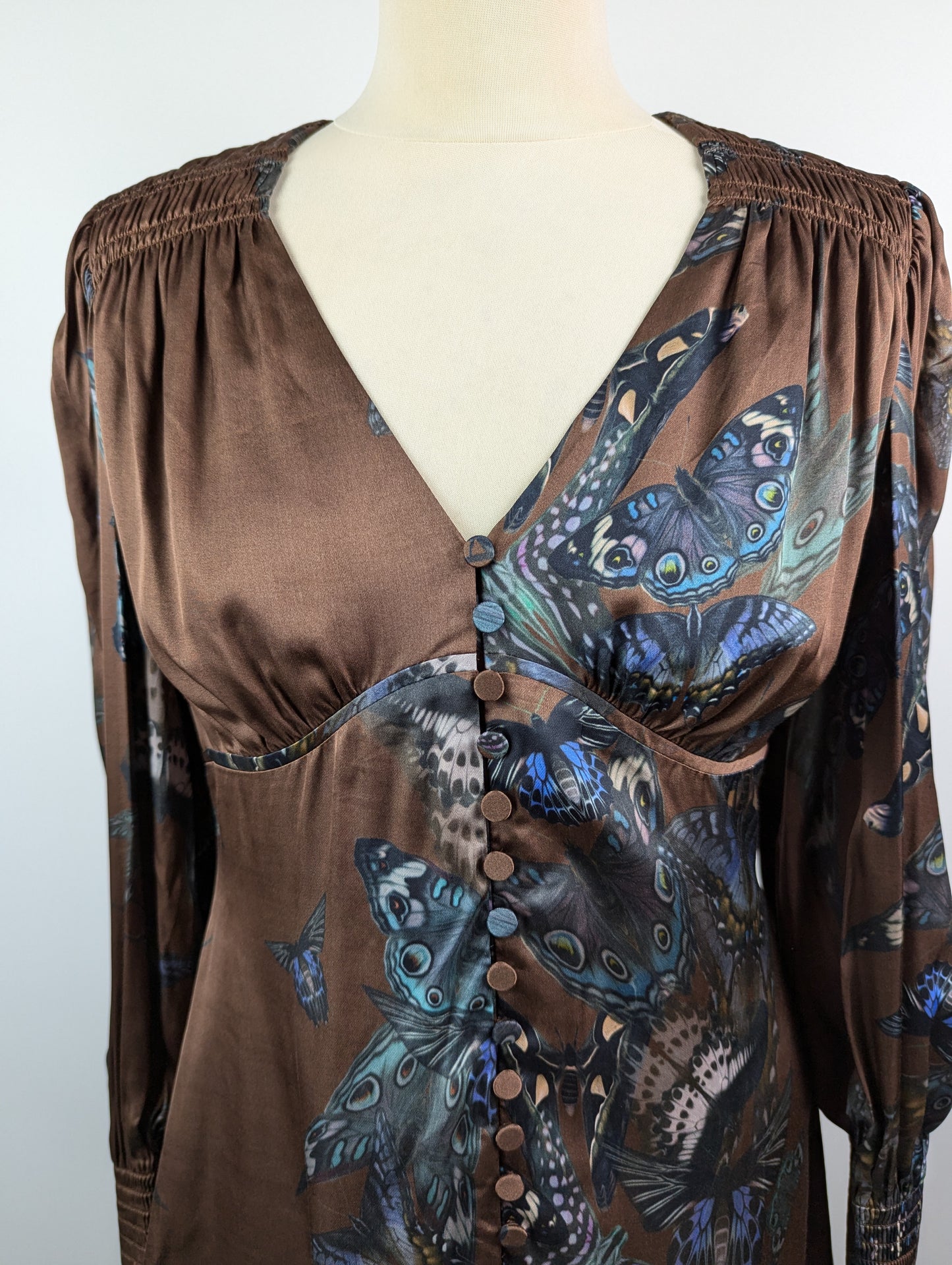 AllSaints Auden Lilly Dress - Coffee Brown