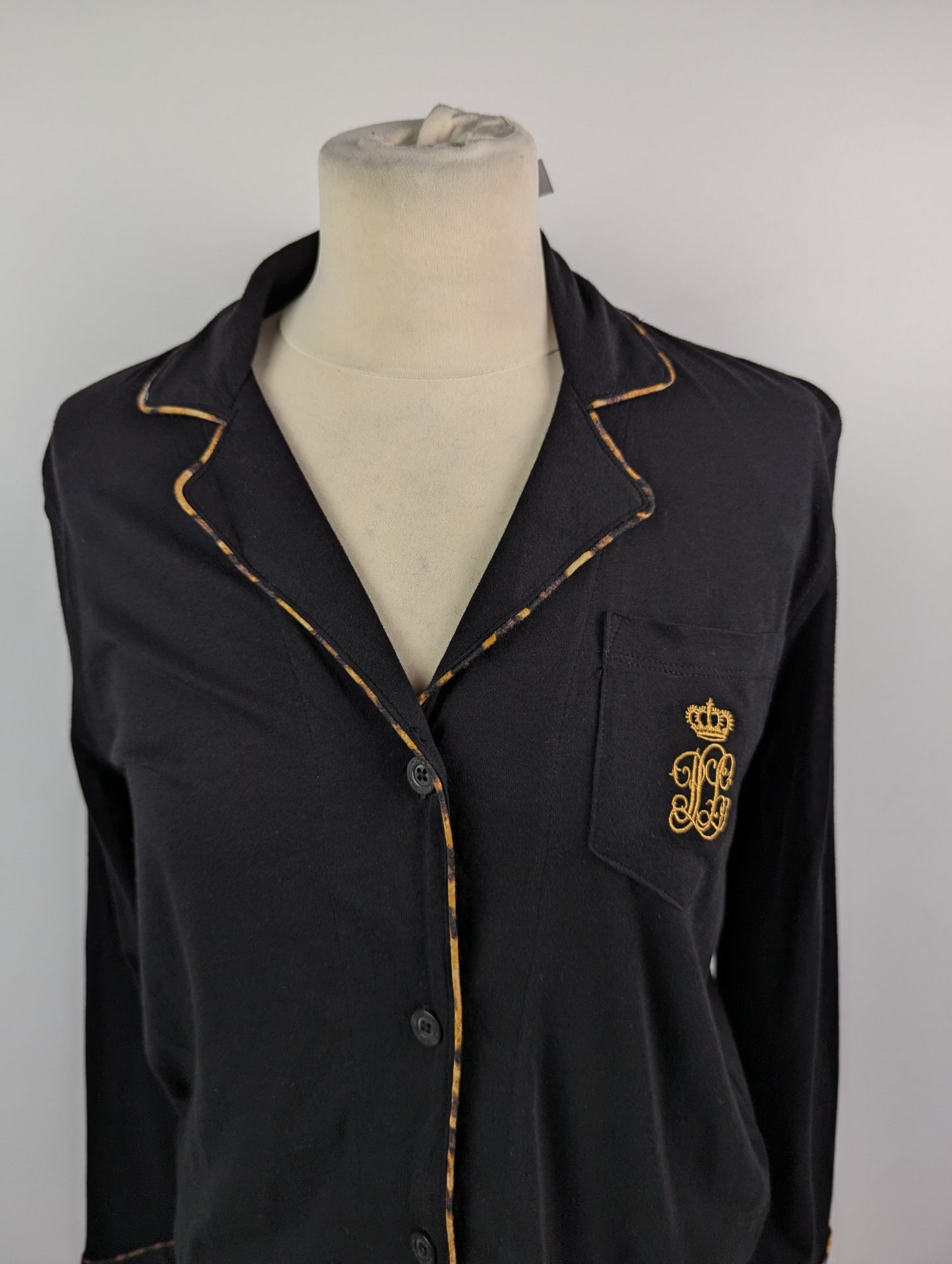 Lauren by Ralph Lauren Knit Pyjama Top - Black