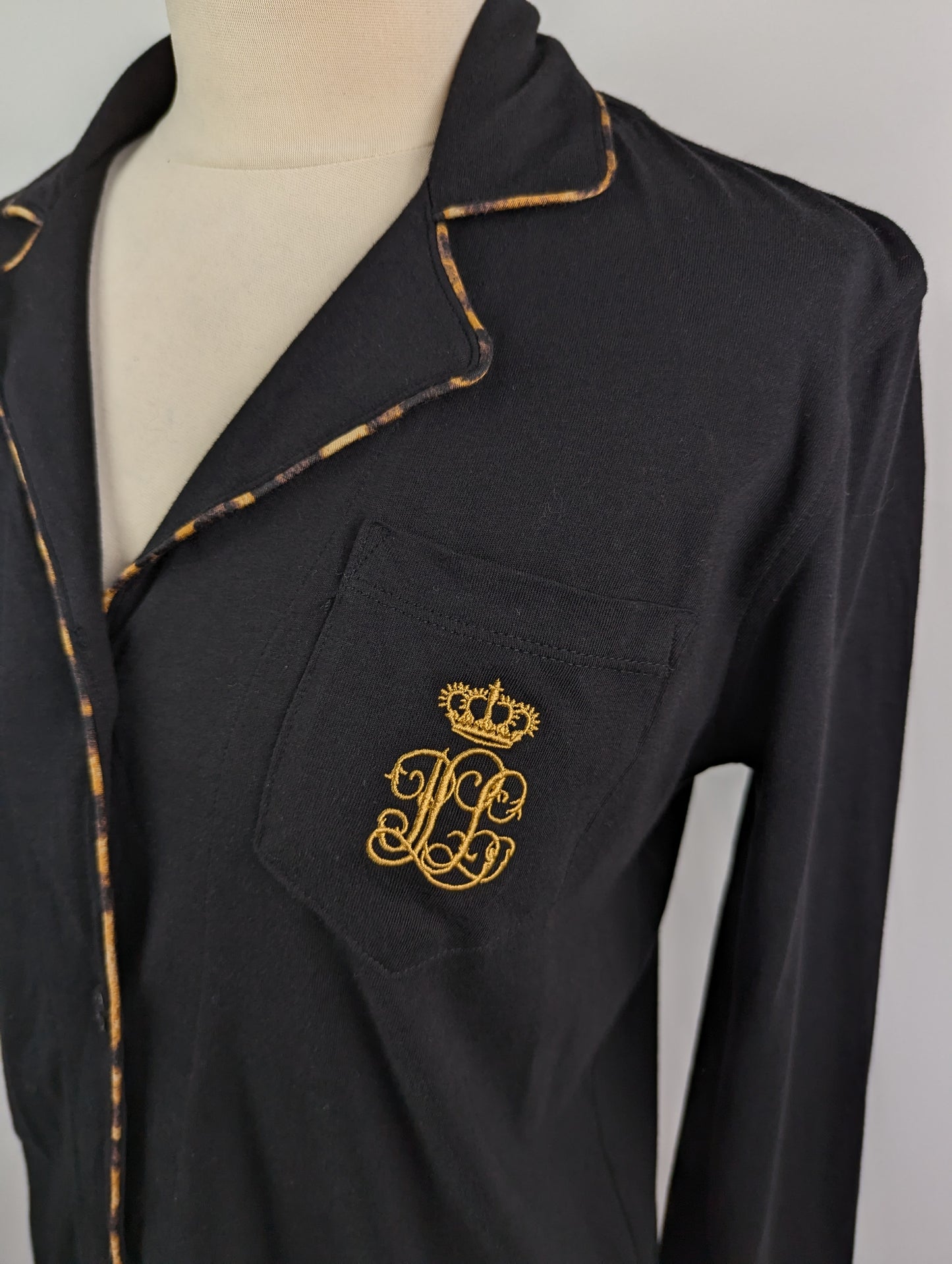 Lauren by Ralph Lauren Knit Pyjama Top - Black