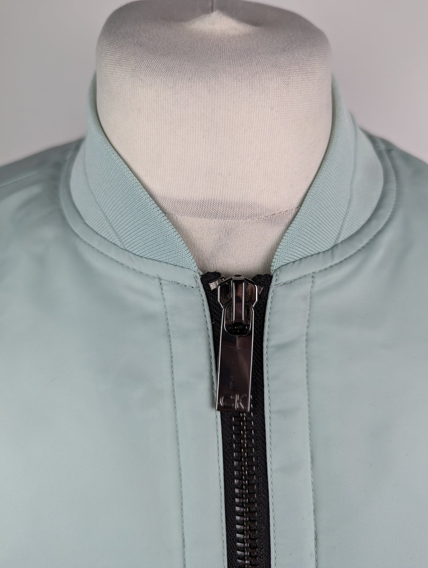 CALVIN KLEIN Mens Sateen Hero Bomber Jacket - Glacier Blue