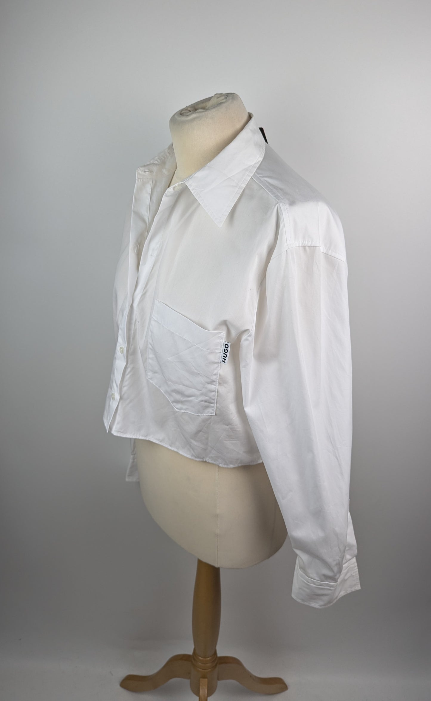 Hugo Ecarla Womens Cropped Shirt - White