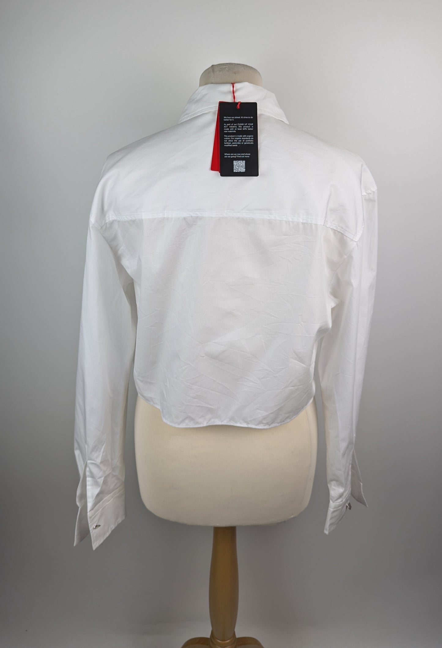 Hugo Ecarla Womens Cropped Shirt - White