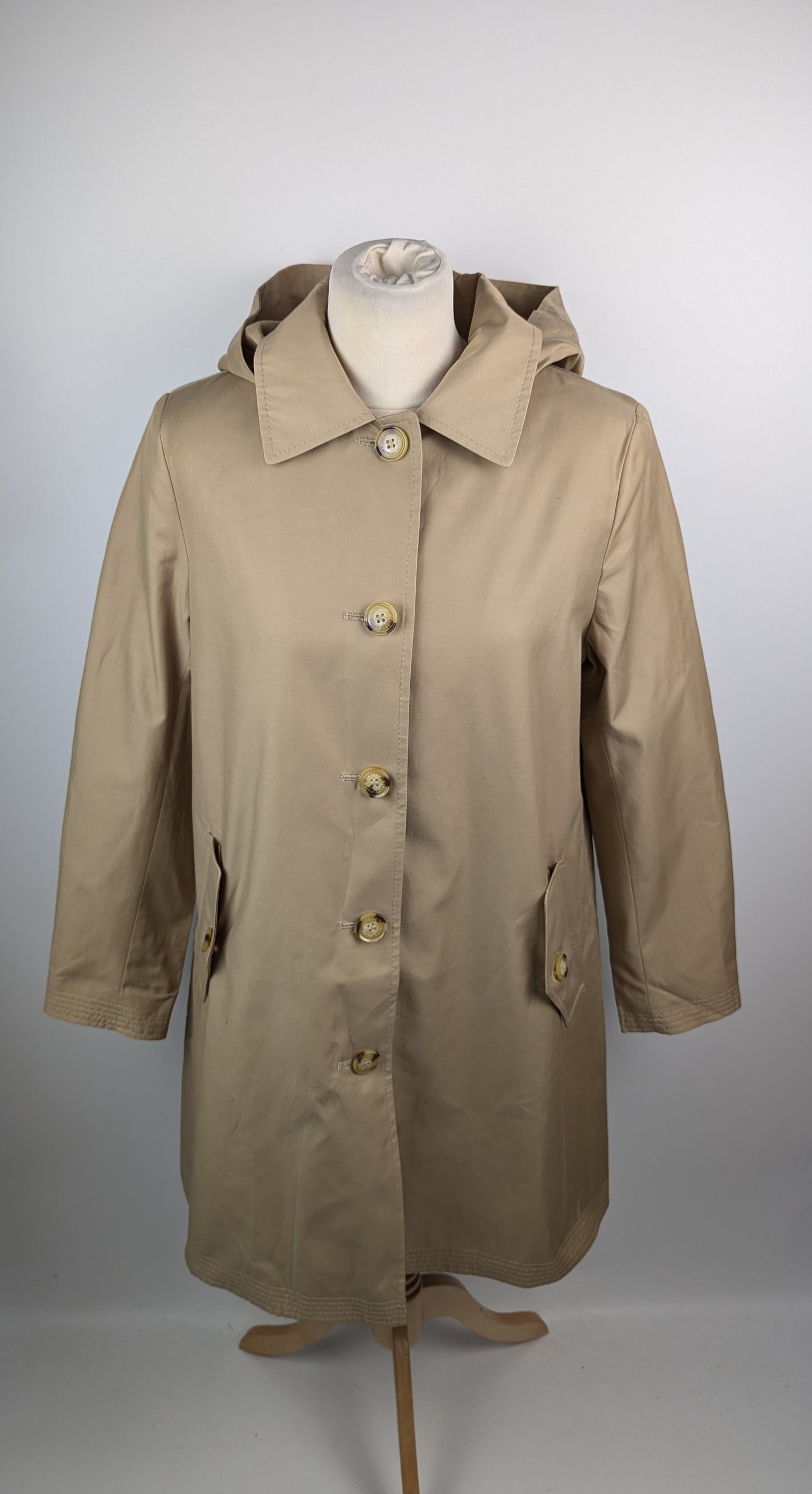Lauren by Ralph Lauren Womens Hooded Balmacaan Coat - Birch Tan