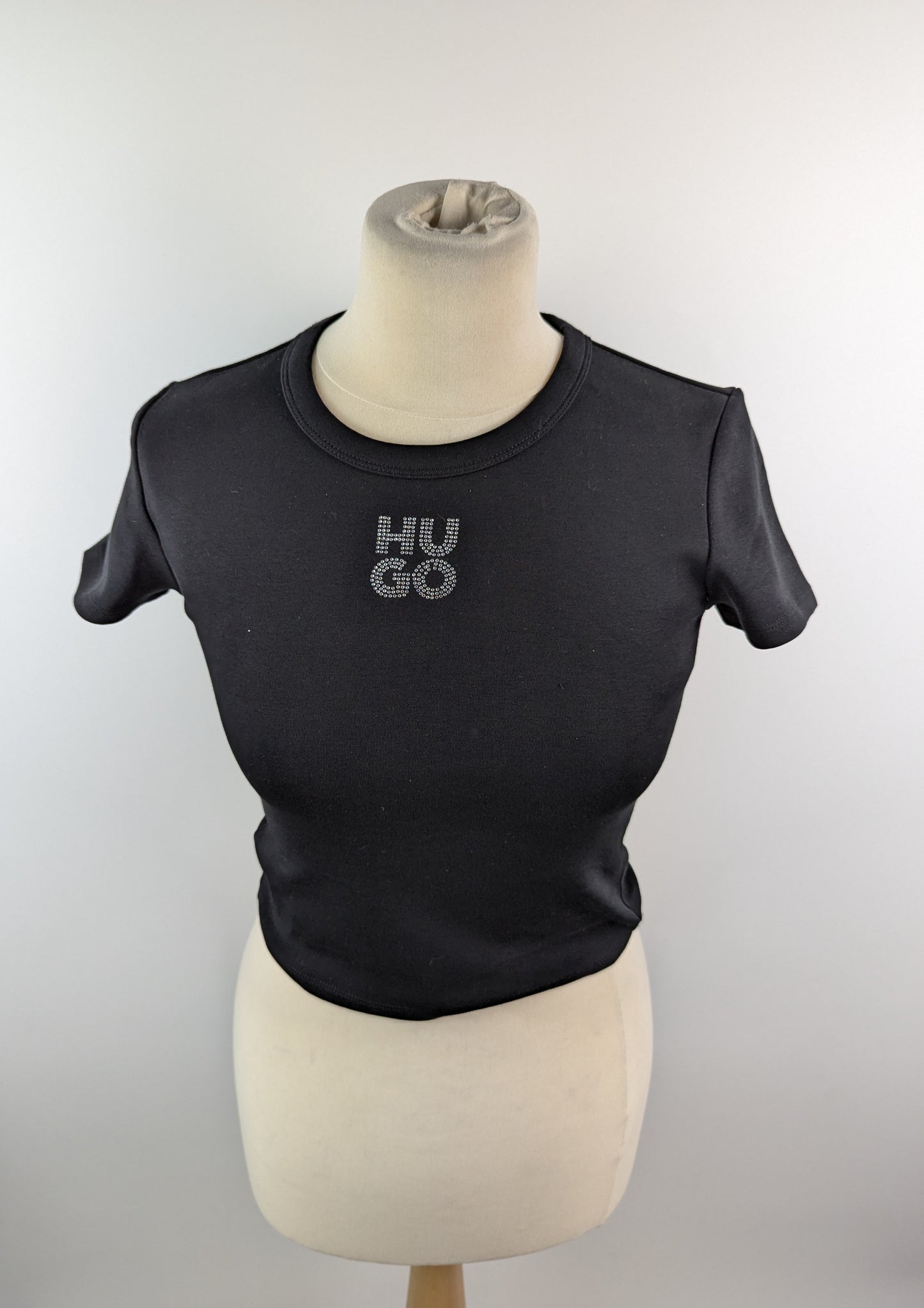 Hugo Delanor Cropped T-Shirt - Black