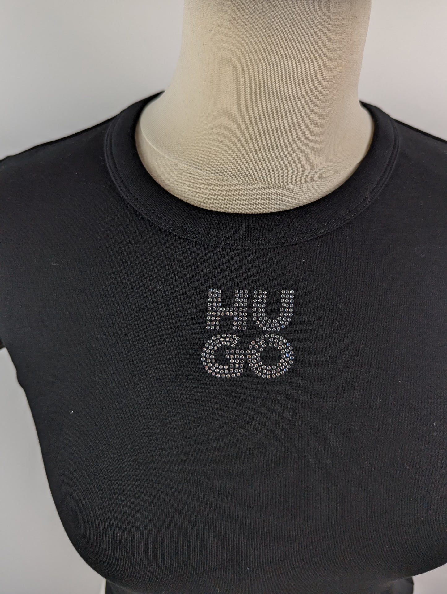 Hugo Delanor Cropped T-Shirt - Black