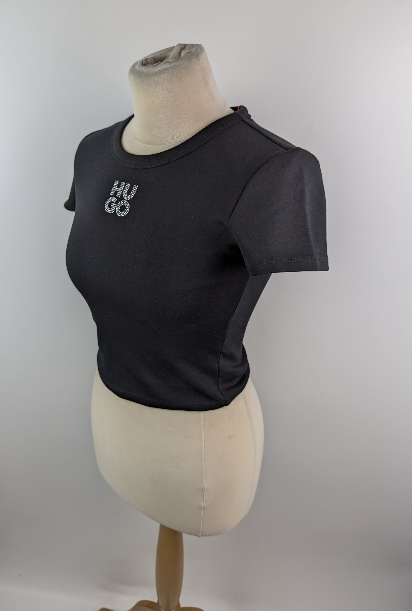 Hugo Delanor Cropped T-Shirt - Black
