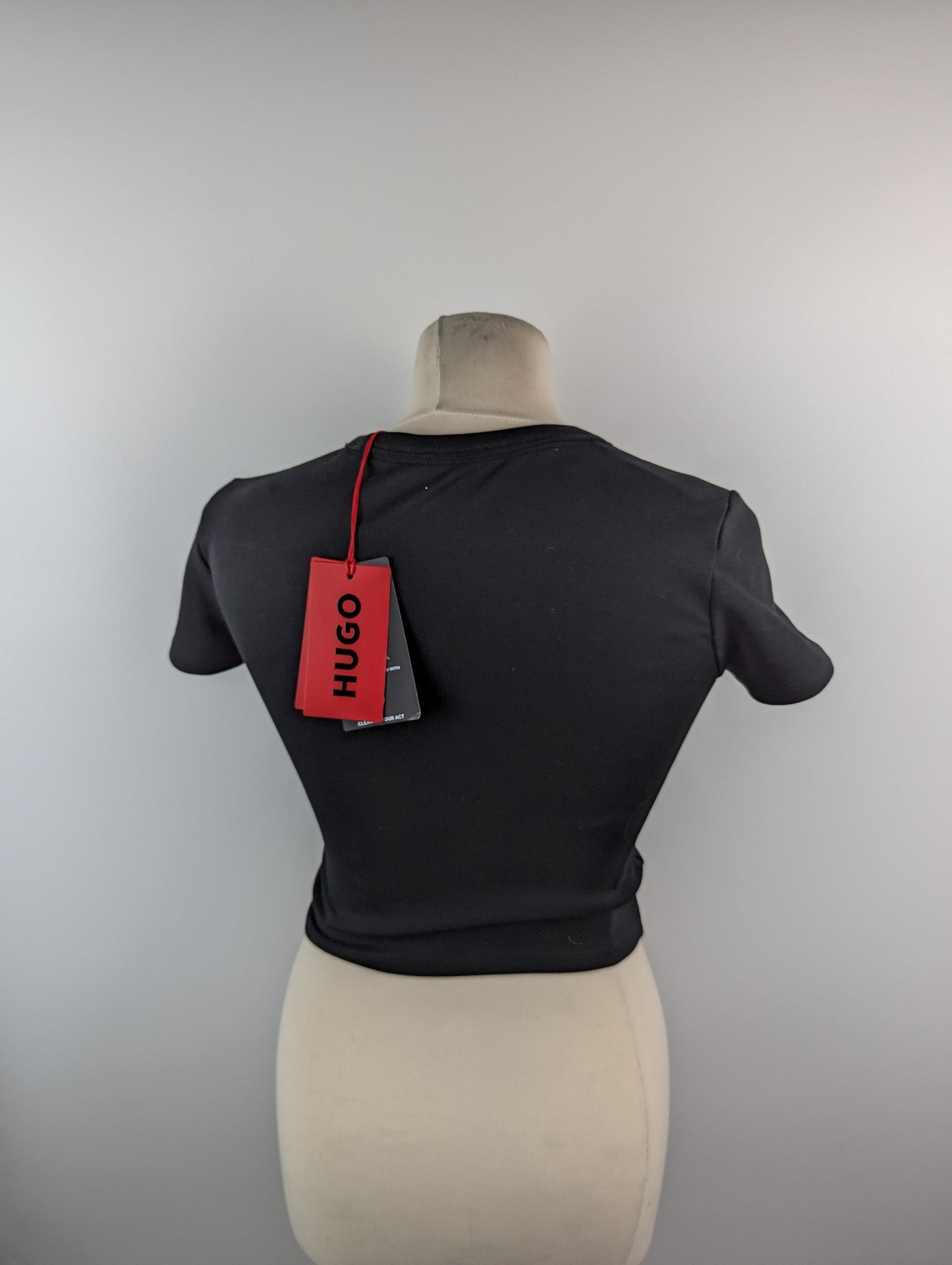 Hugo Delanor Cropped T-Shirt - Black