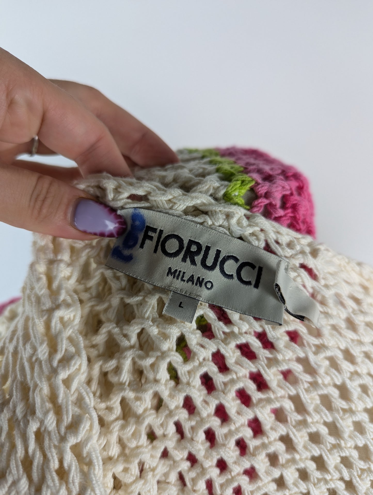 FIORUCCI Crochet Mesh Dress Womens - Cream / Multi
