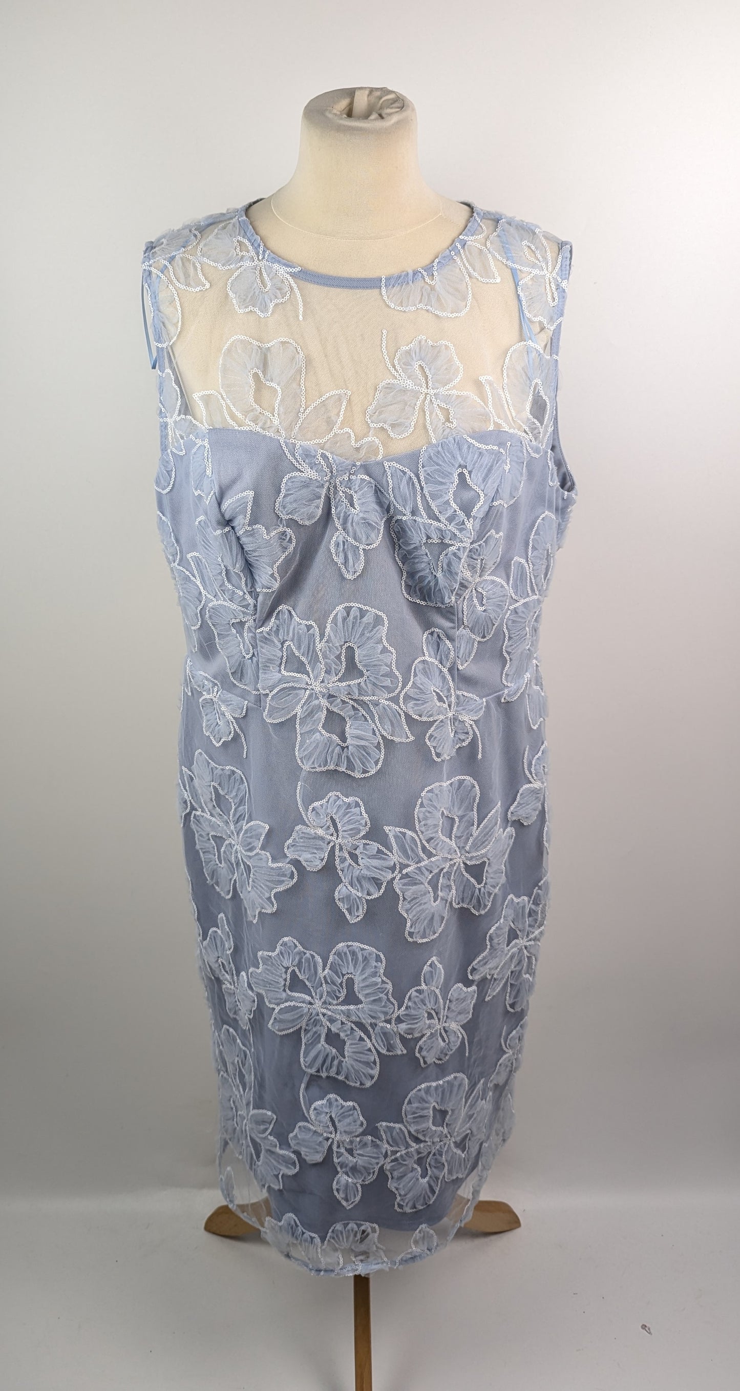 Gina Bacconi Elia embroidered dress - Blue
