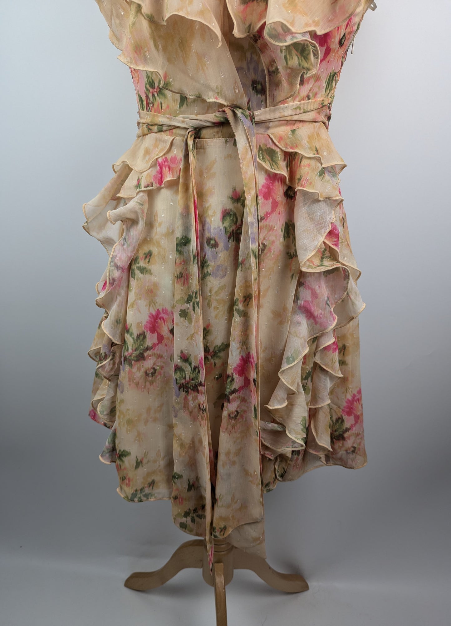 TED BAKER Ammiah Frill Sleeve Floral Mini Dress -Yellow / Multi