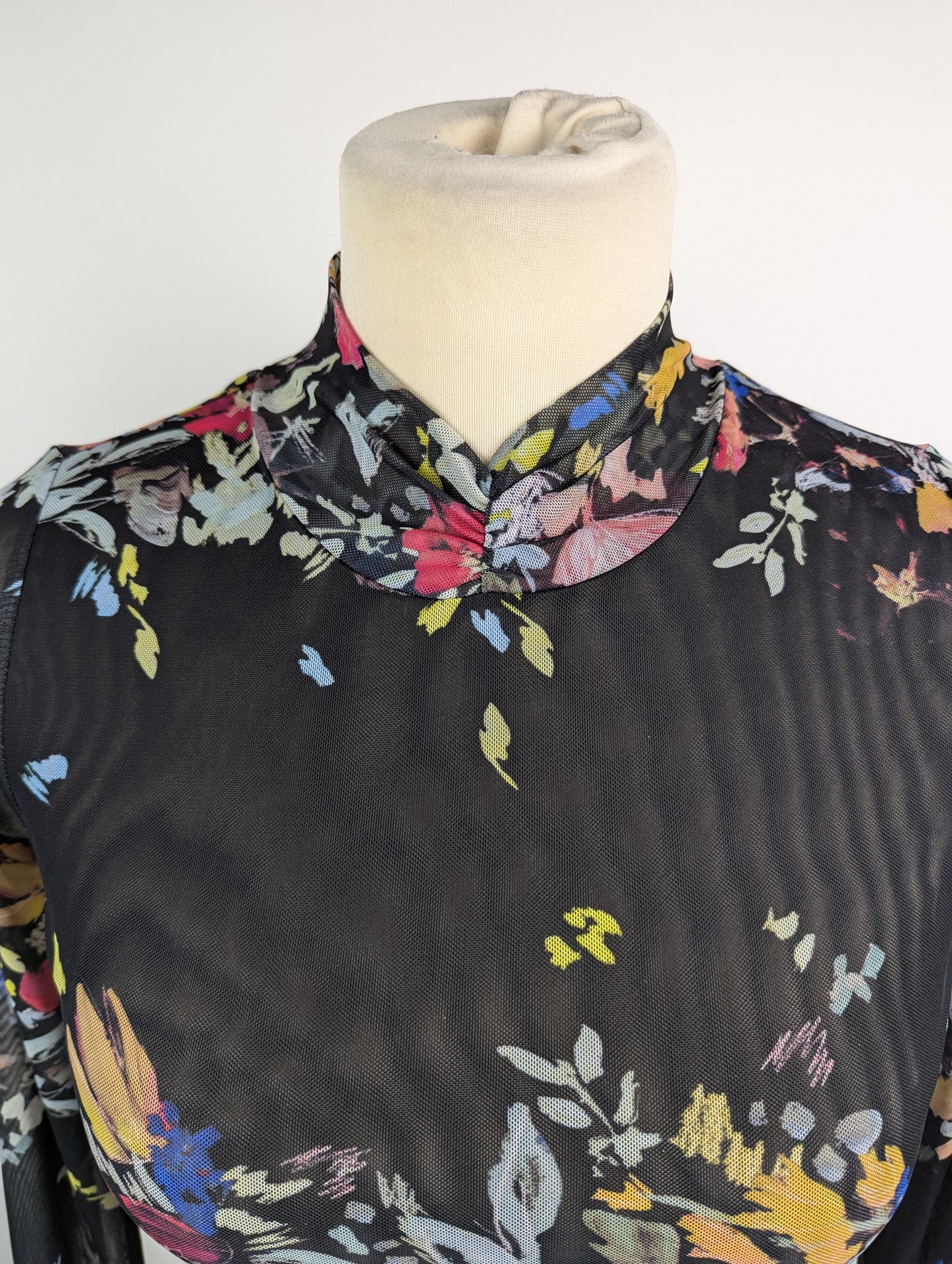 Ted Baker Women's Amandha Printed Mesh Long Sleeve Top - Black / Multi