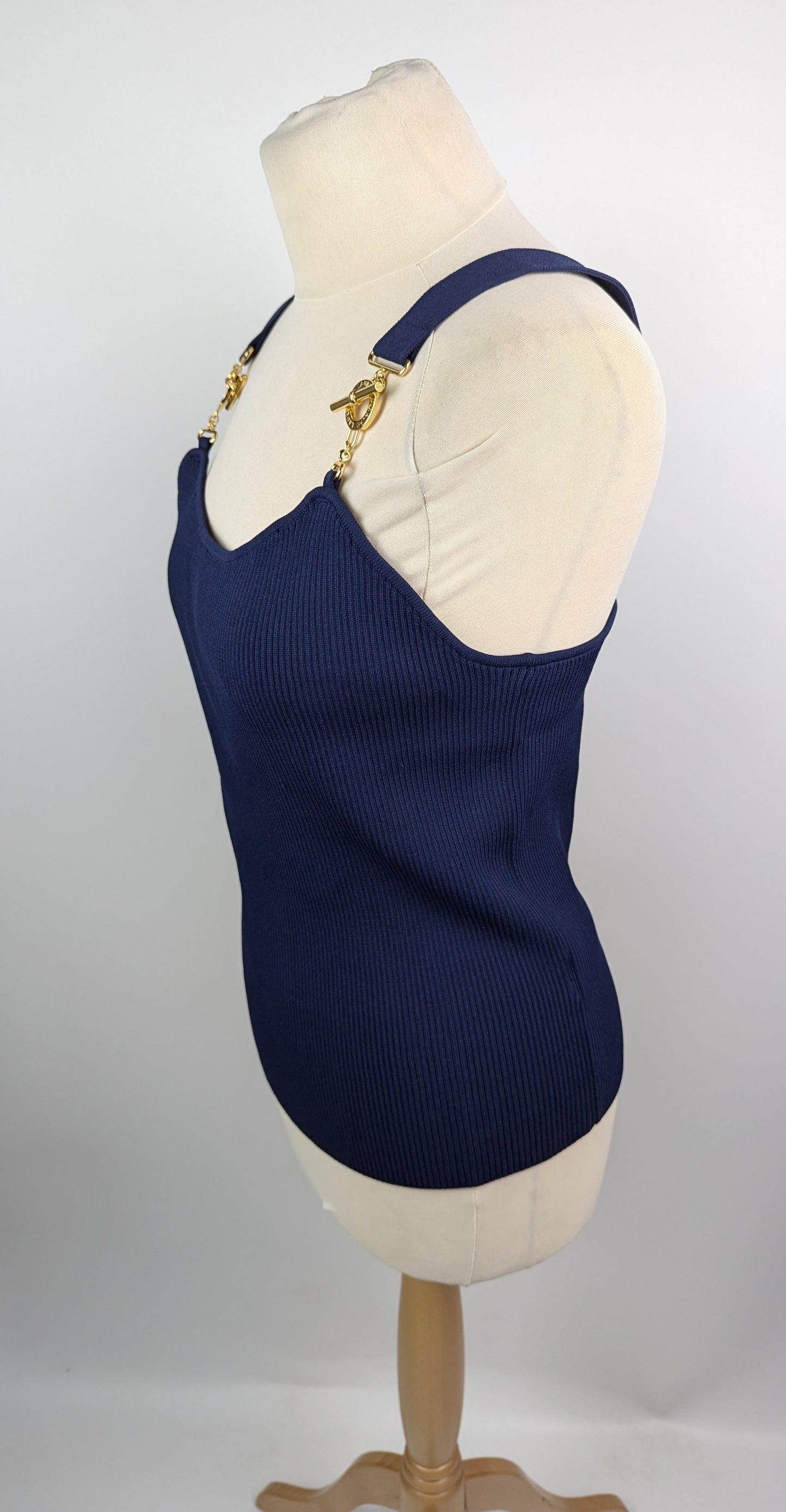 Lauren Ralph Lauren Womens Ribbed Vesy - Navy