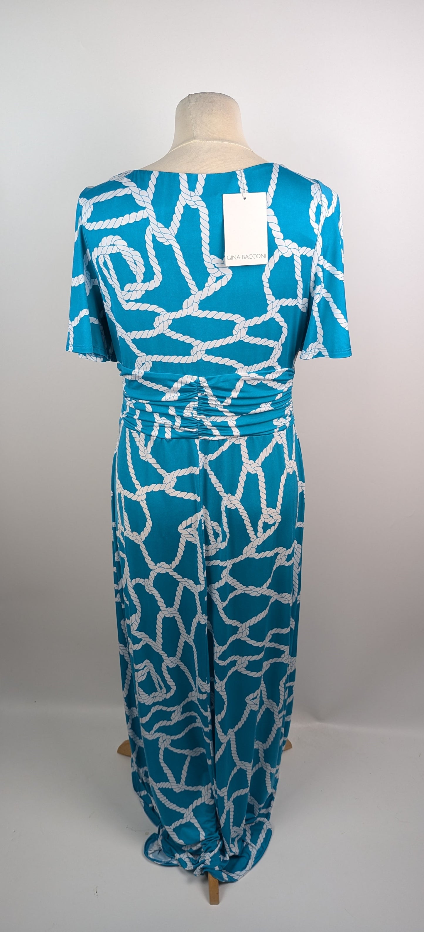 Gina Bacconi Maylin Jersey Dress - Blue / White
