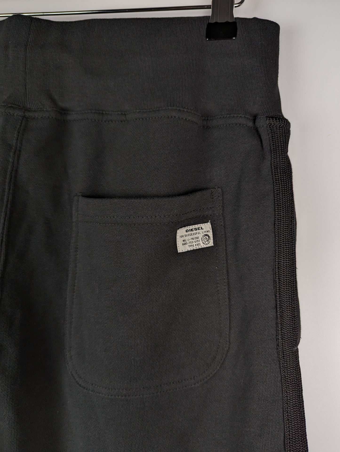 Diesel Mens Pan Stripe Shorts - Grey / Black