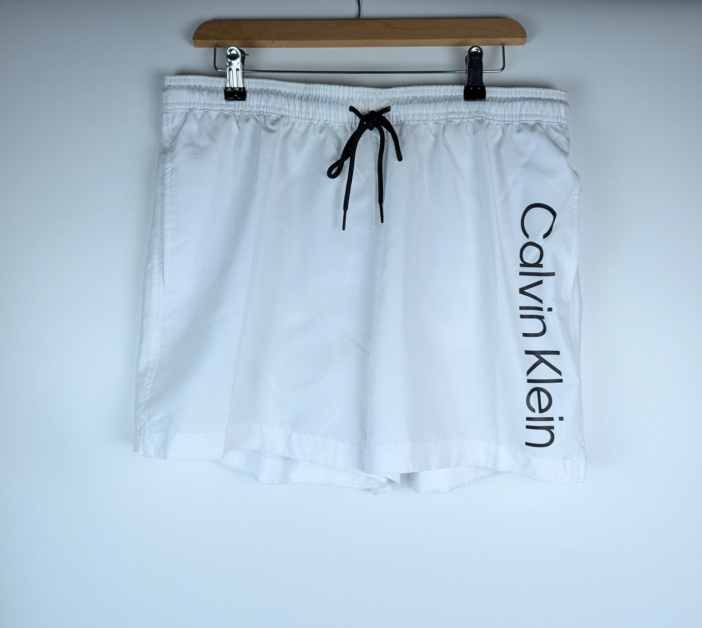 CALVIN KLEIN Large Logo Swim Shorts - White