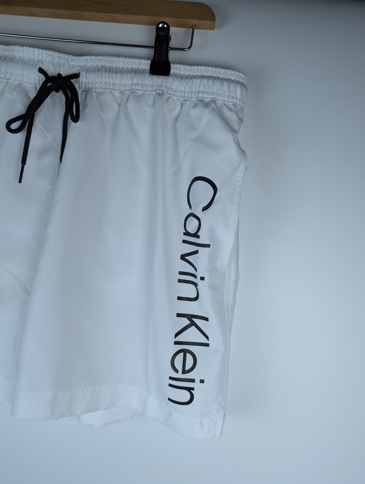CALVIN KLEIN Large Logo Swim Shorts - White