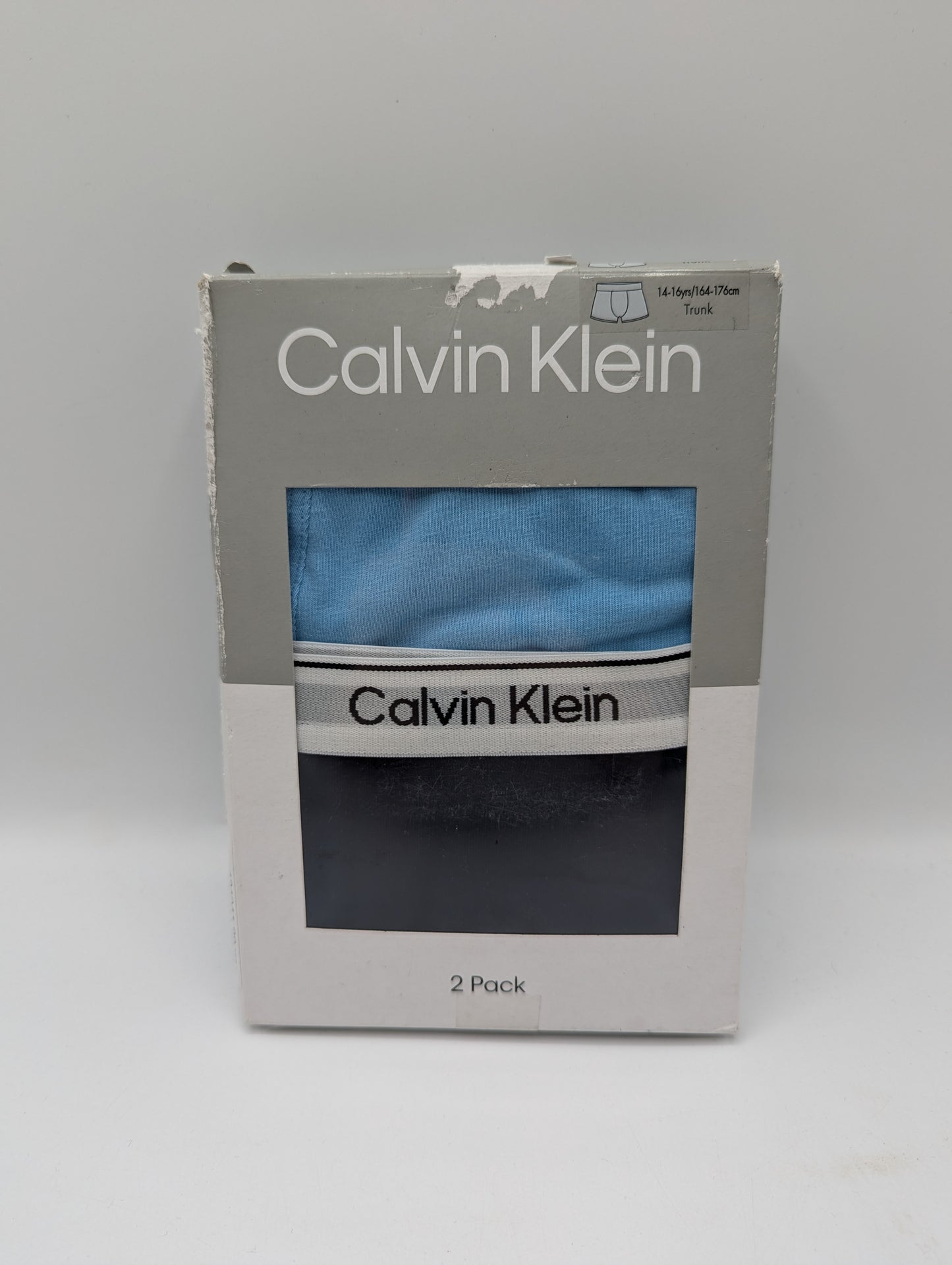 Calvin Klein 2 Pack Boxer Shorts Junior Boys - Light Blue / Navy
