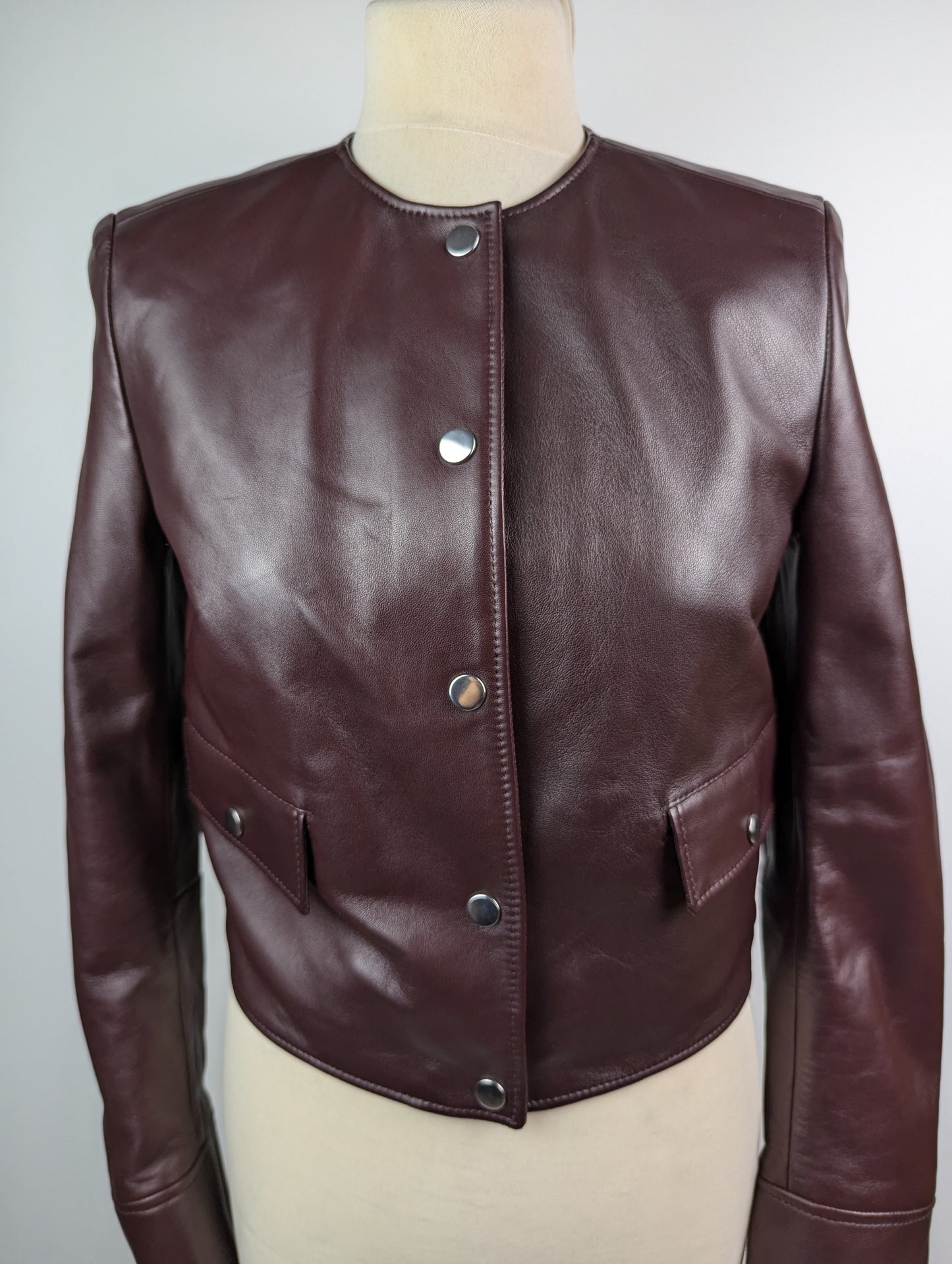 Boss Samarie Womens Leather Jacket - Purple