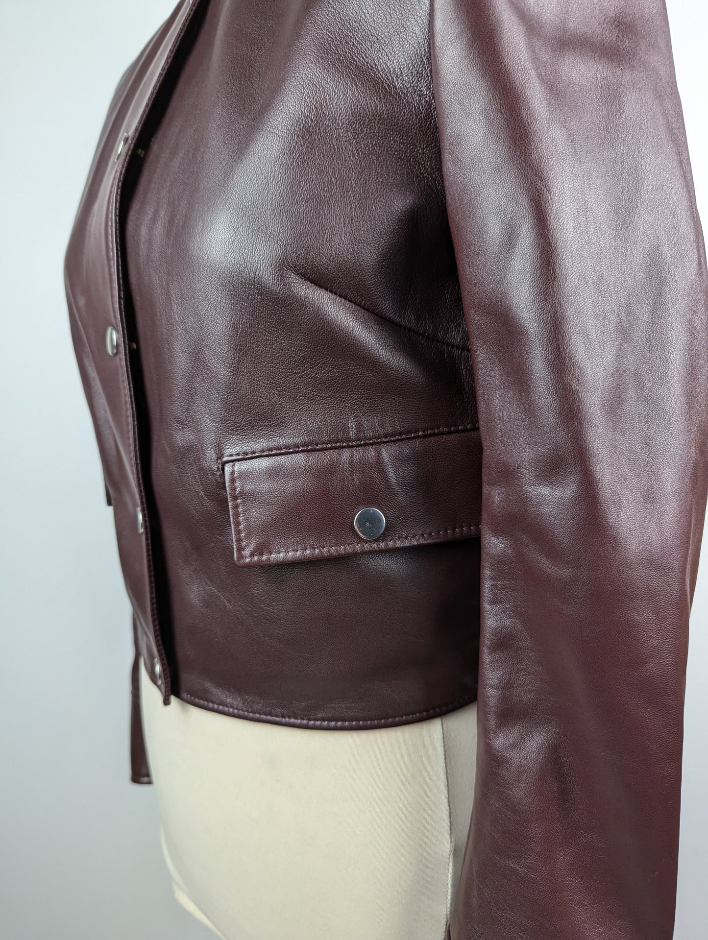 Boss Samarie Womens Leather Jacket - Purple