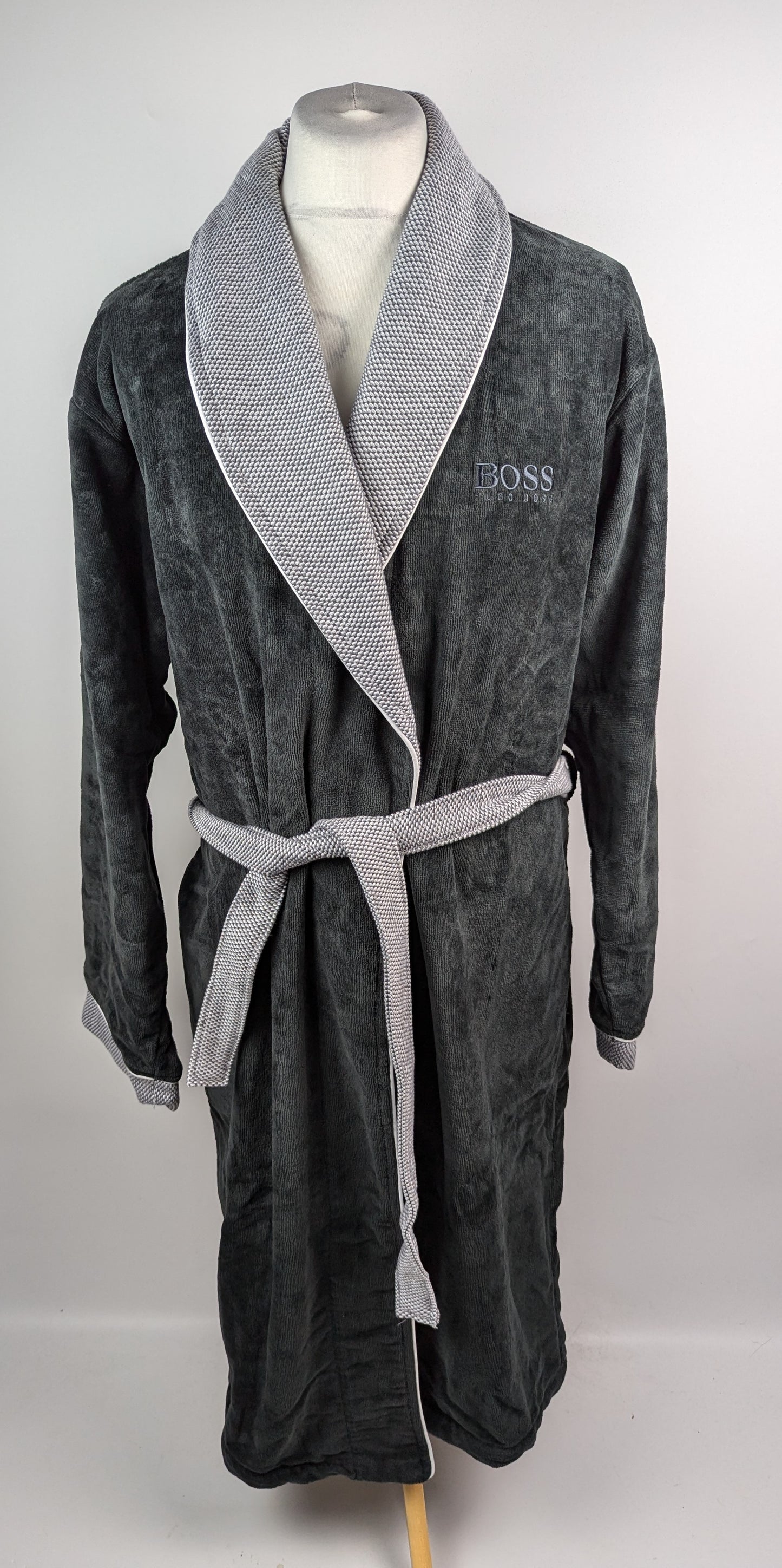 Hugo Boss Mens Lord Onyx Dressing Gown / Kimono - Grey