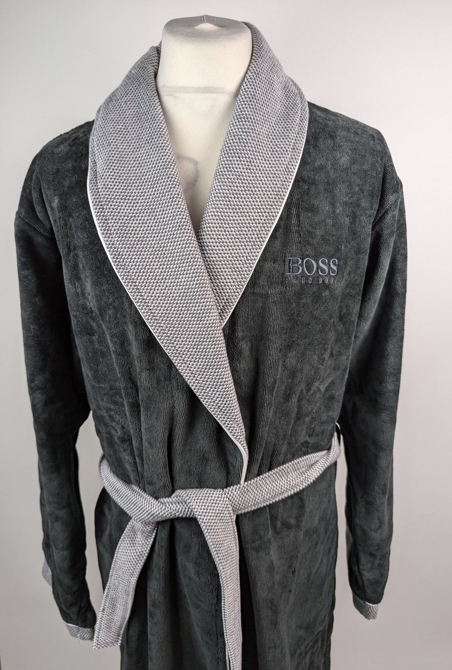 Hugo Boss Mens Lord Onyx Dressing Gown / Kimono - Grey