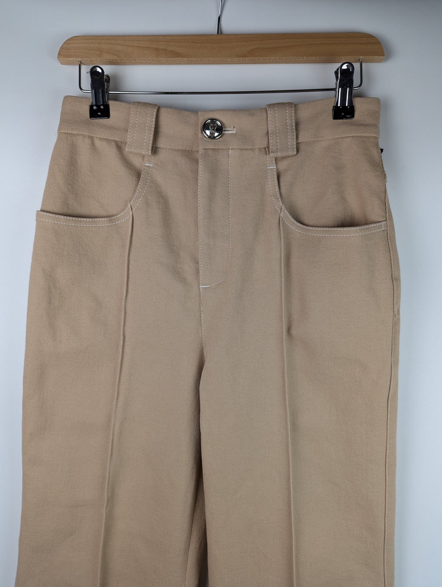 Giambattista Valli Cropped Wide-Leg Jeans - Beige