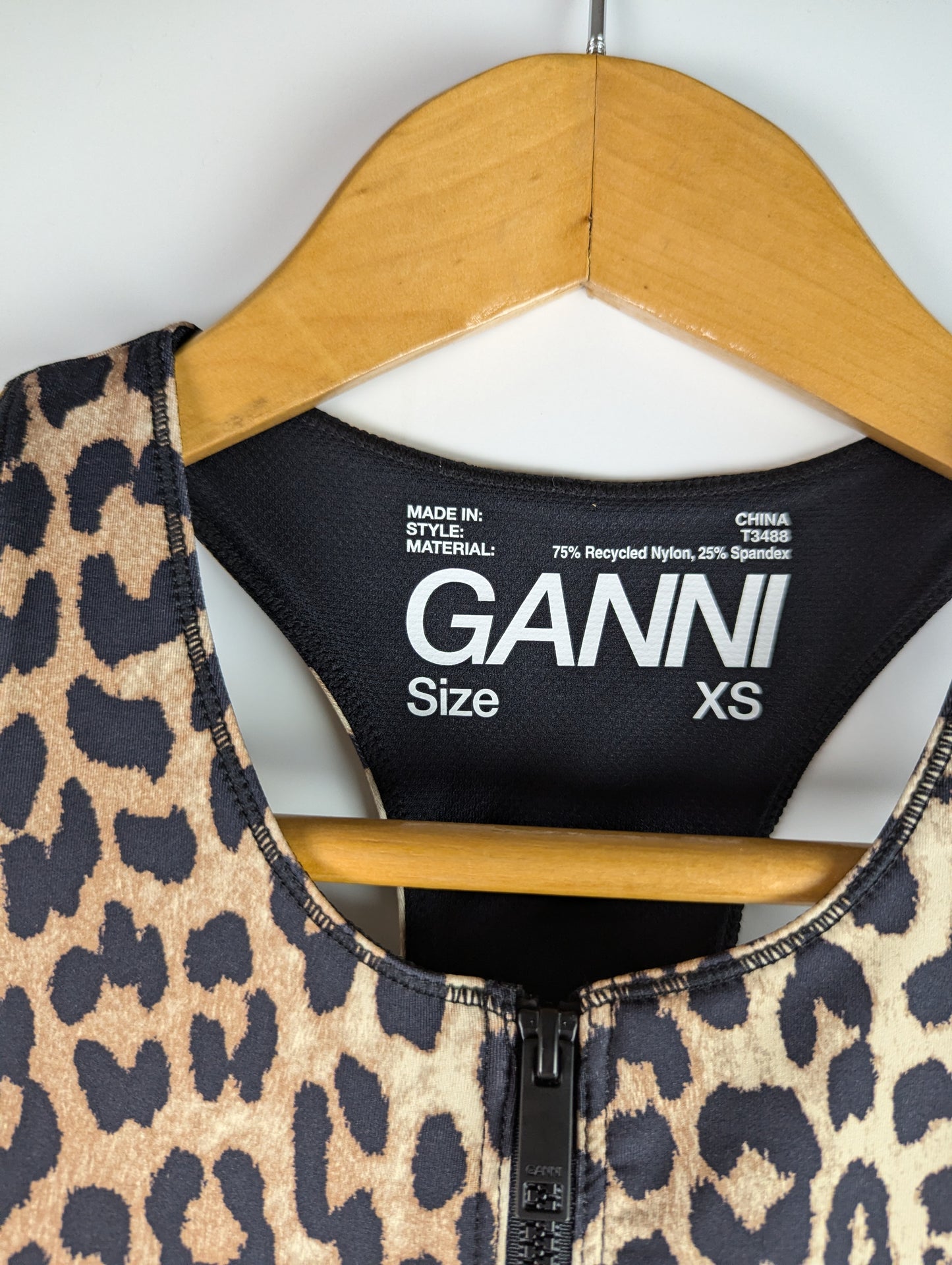 Ganni Active Racerback Zipper Top - Black / Brown
