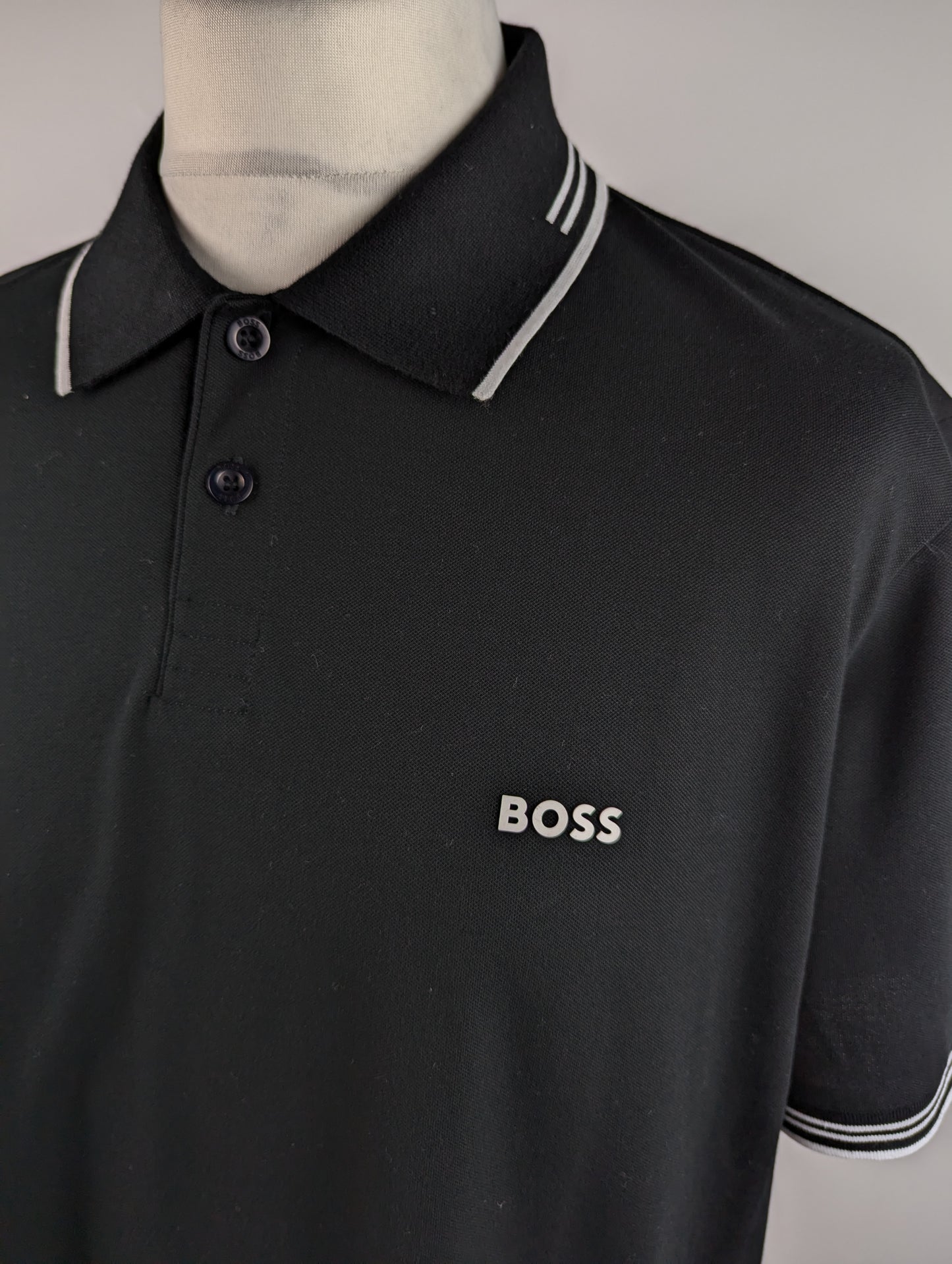 Boss Men's Paul Polo Shirt - Black / White