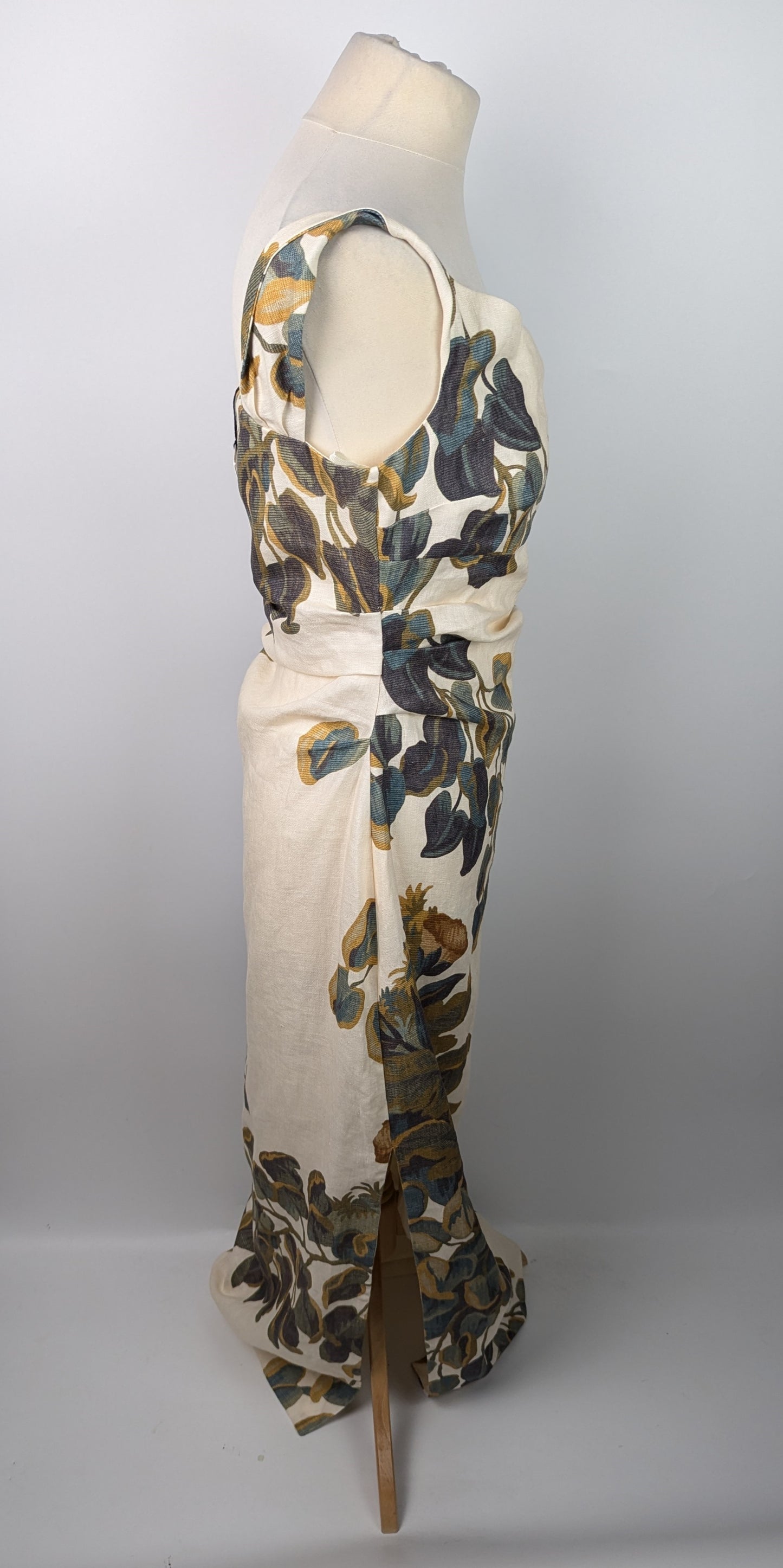 SIR Evalita Twist Flower-Print Linen Midi Dress - Beige / Browns
