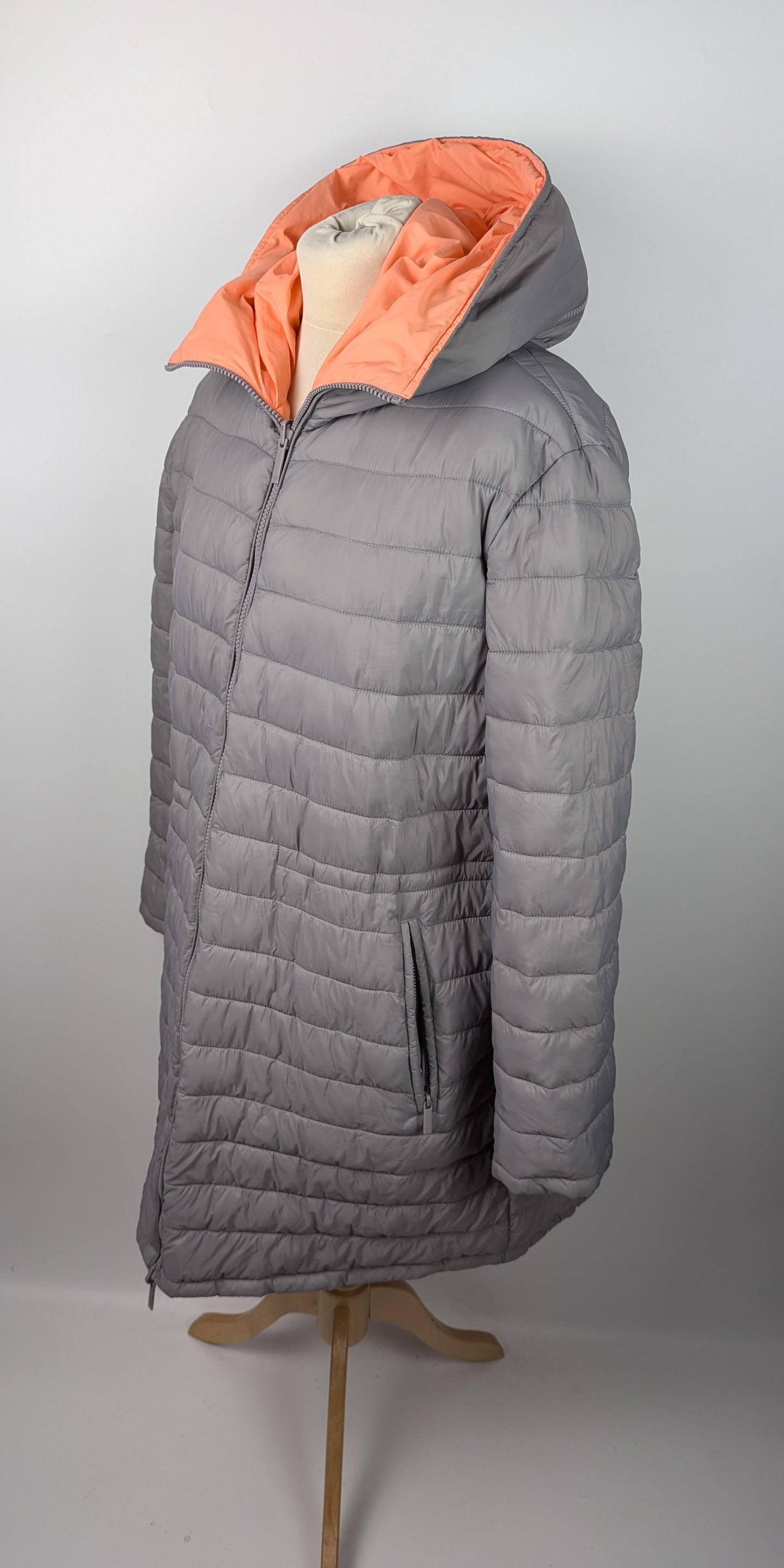 Emporio Armani Reversible Padded Coat Womens - Grey / Peach