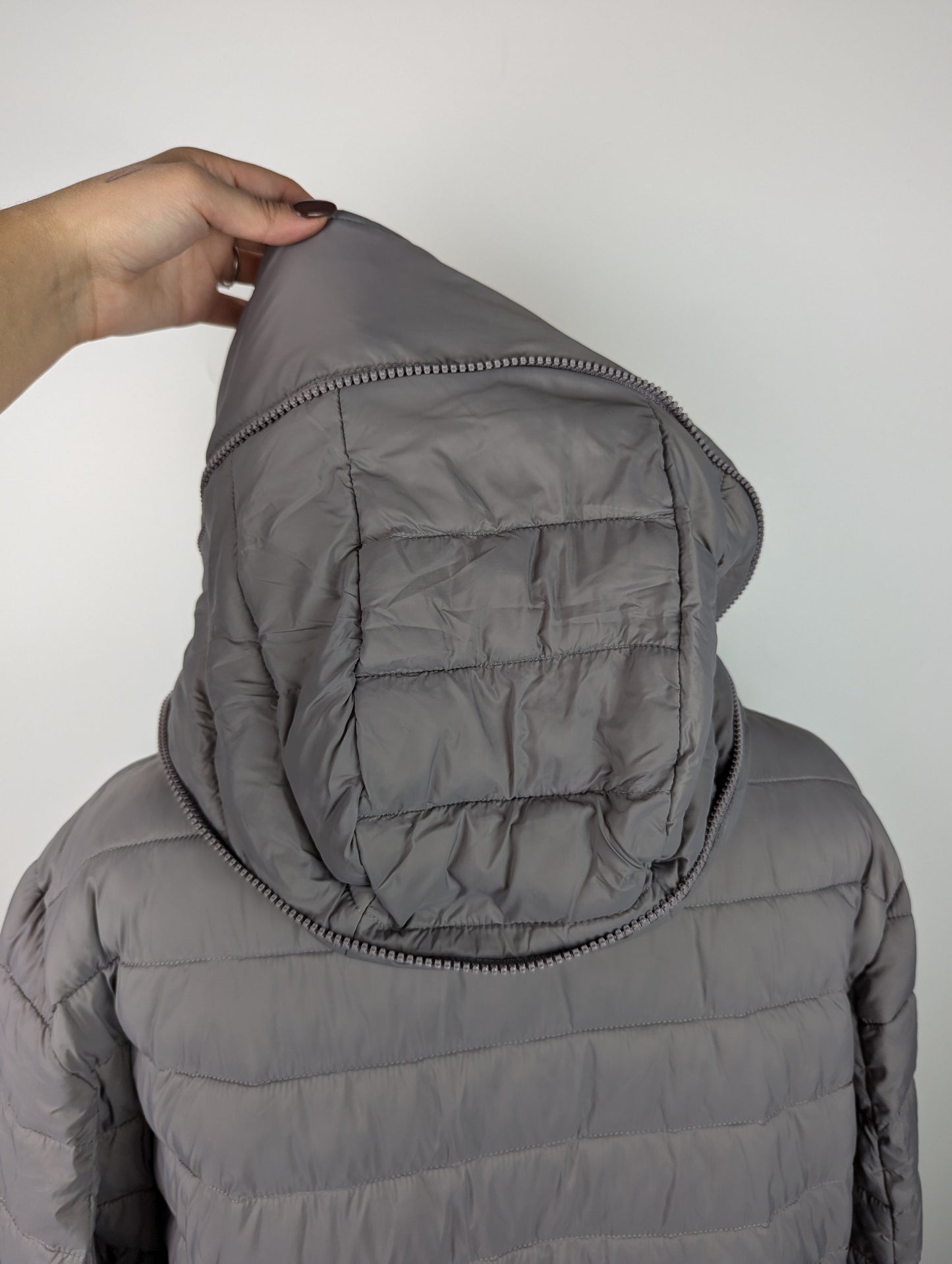 Emporio Armani Reversible Padded Coat Womens - Grey / Peach