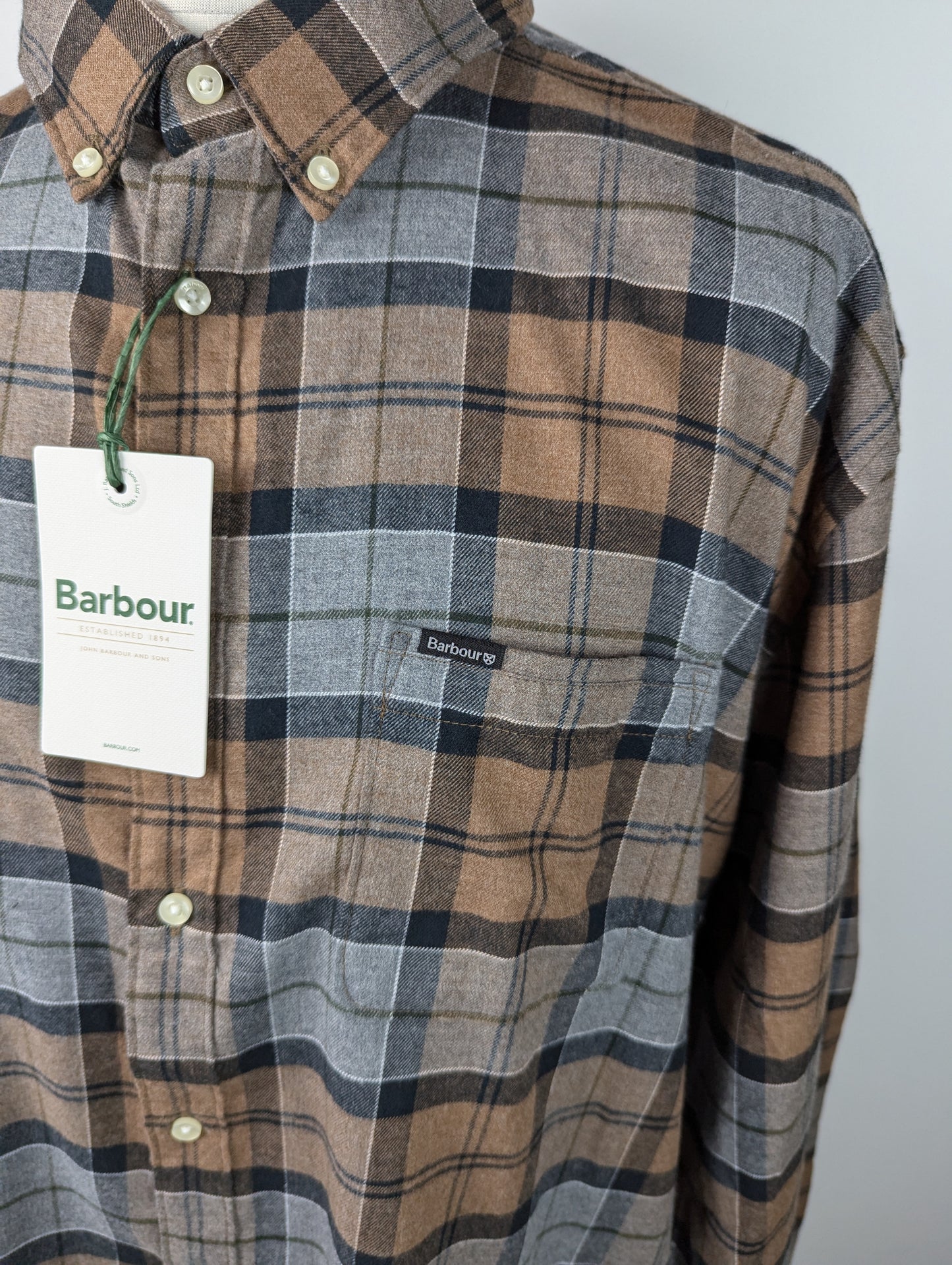 Barbour Mens Rasay Tailored Fit Shirt - Brown