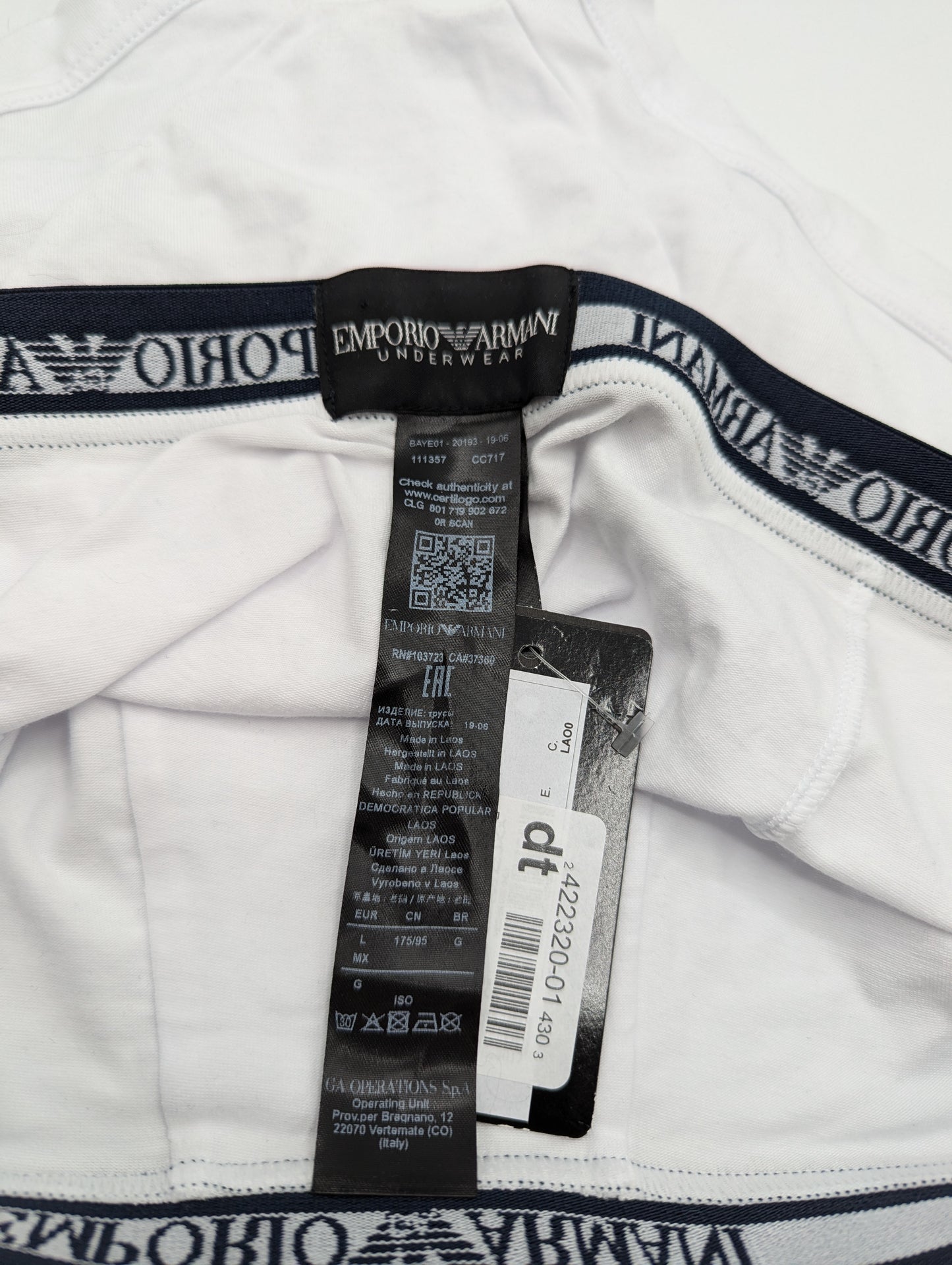 EMPORIO ARMANI Core 1 Boxer Short - White / Navy