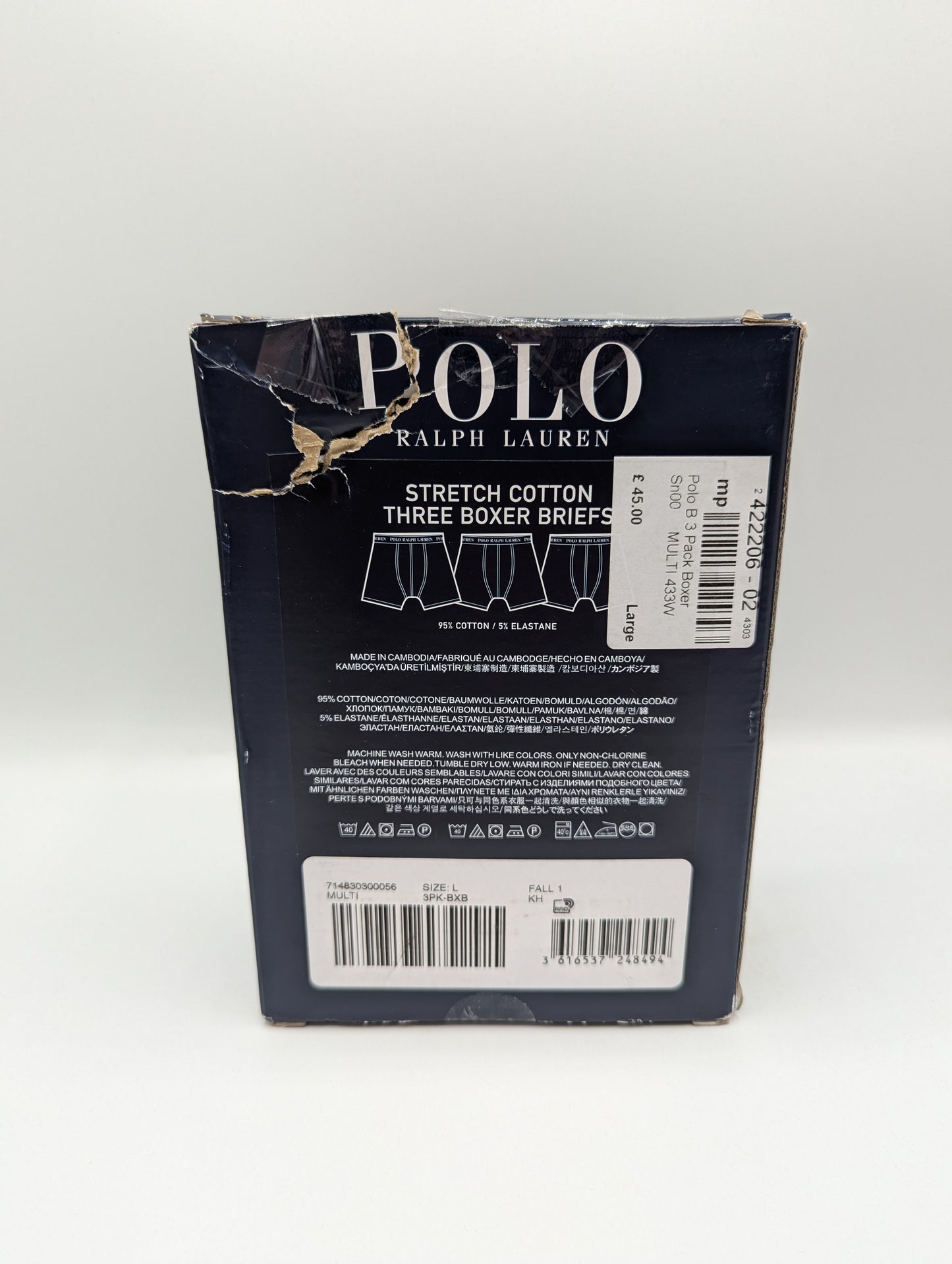Polo Ralph Lauren Stretch-Cotton Classic Trunks 3 pack - Blue / Grey / Burgundy
