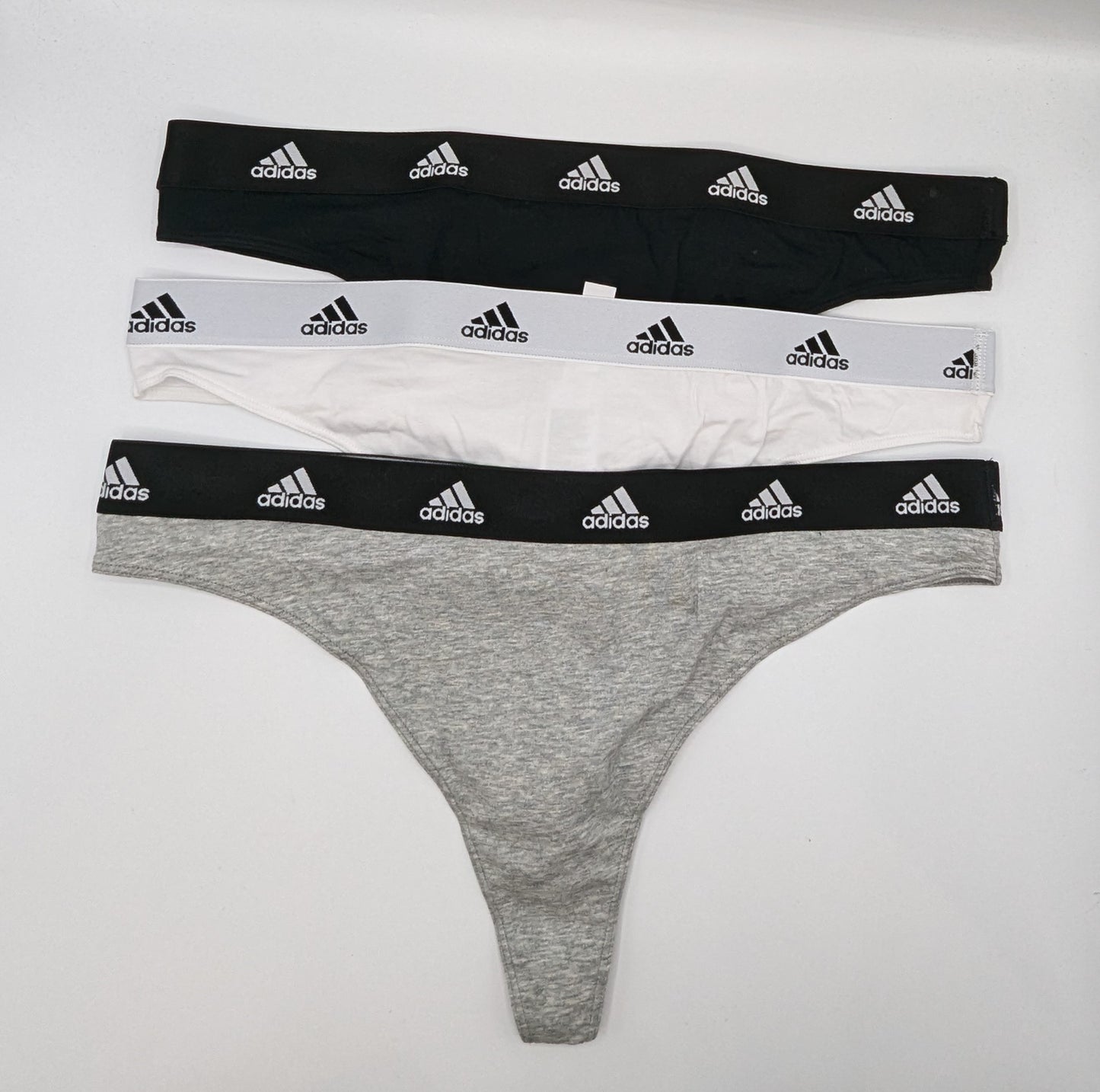 Adidas Active Comfort Cotton Thong - Black / Gey / White