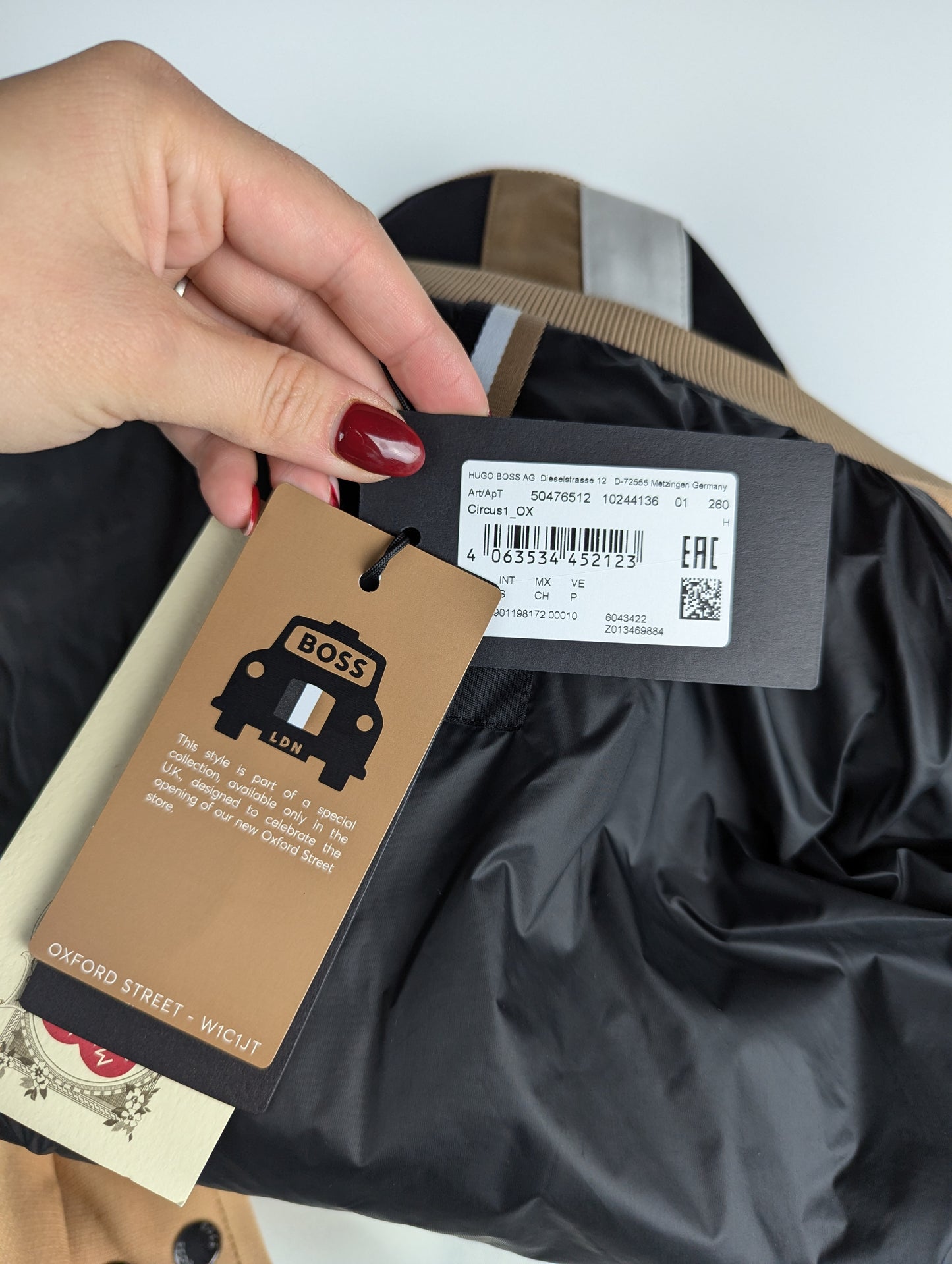 Boss Men's Natural Circus1 Varsity Jacket - Beige / White